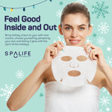 SpaLife Holiday Treats Facial Masks 12-Pack Assorted - Festive Christmas Skincare for Soothing and Nourishing - Gingerbread, Sundae, Cocoa & Eggnog