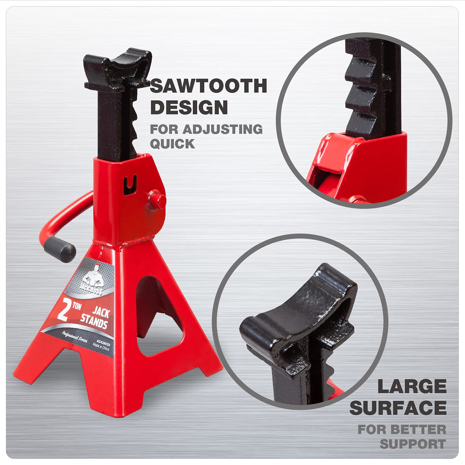 Jack Boss Jack Stands Low Profile 2 Ton(4000 LBs) Lifting Car Stand, Fit Use for Cars Automotive Small Vehicles, 2 Pack