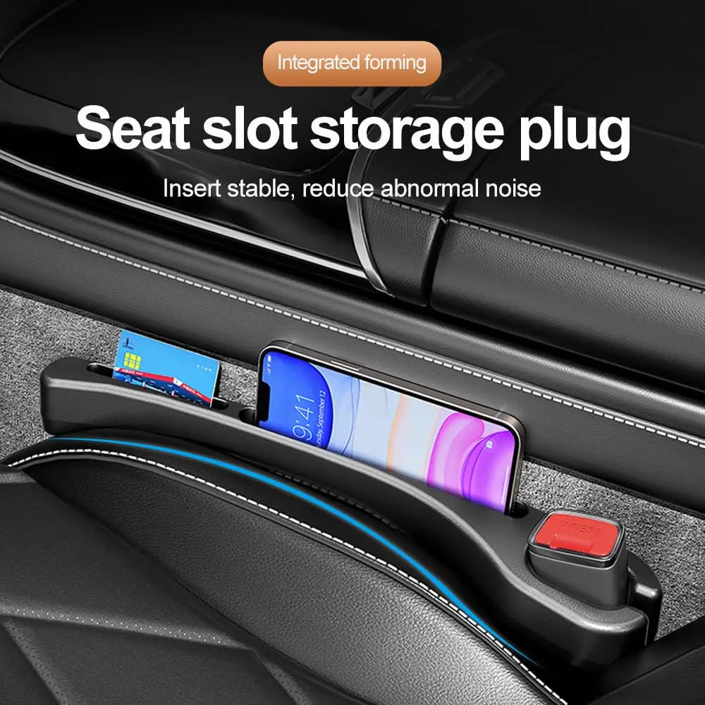 SSNNUU 2PCS Car Seat Gap Filler Organizer with Phone Holder,[Upgrade Version] Car Seat Gap Organizer for Prevent Falling,Essential Car Accessories Car Side Seat Gap Filler (Black)