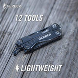 Gerber Gear Dime 12-in-1 Mini EDC Multitool - Needle Nose Pliers, Pocket Knife, Keychain, Bottle Opener - Gifts for Men, EDC Gear and Equipment - Black