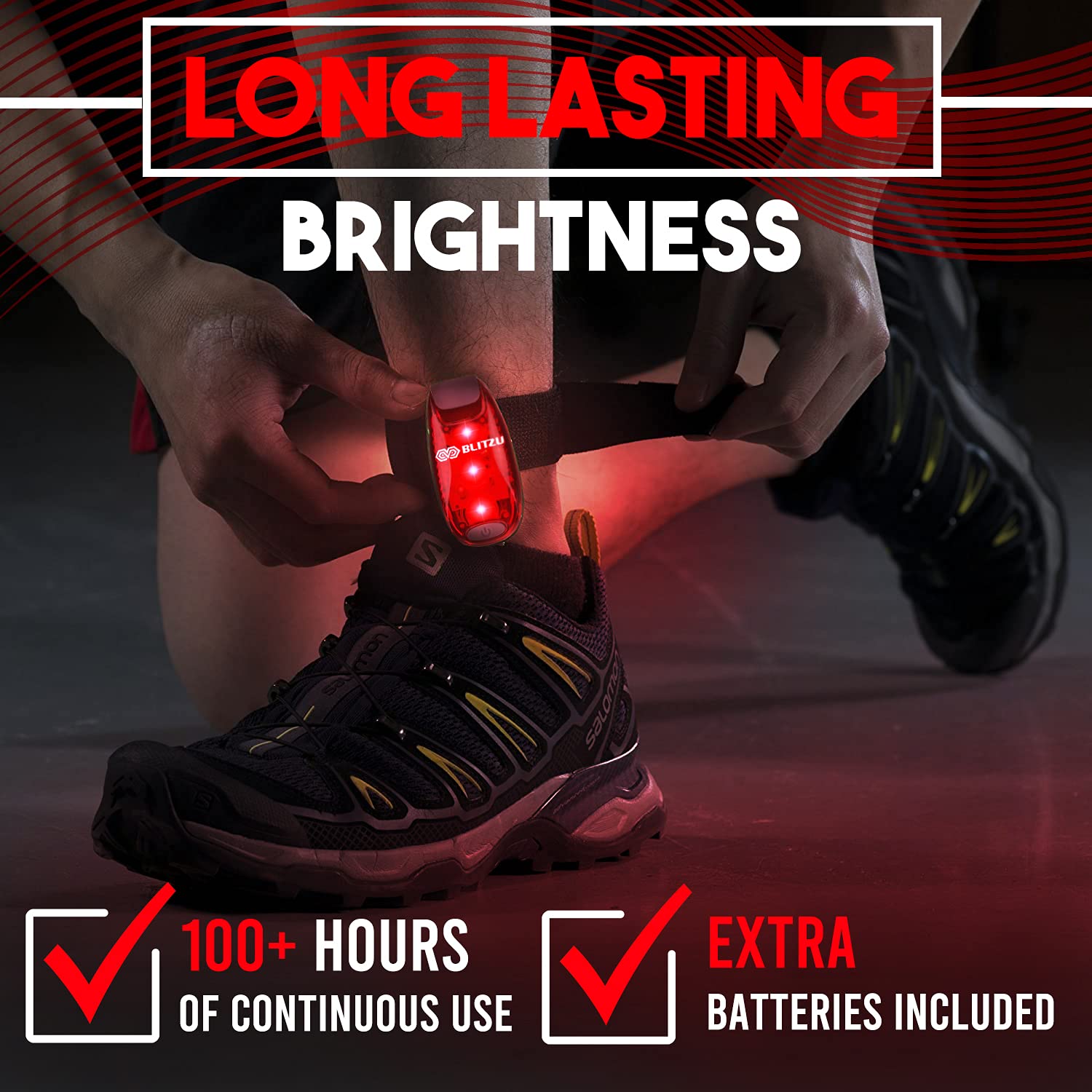 4 Pack LED Safety Light, Clip on Reflective Gear Lights for Walking at Night, Running, Jogging, High Visibility Strobe Light Accessories for Runners, Kids, Hiking, Kayak, Cycling, Camping, Boat Red