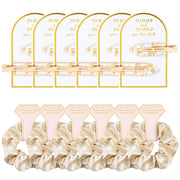 12 PCS Soft Silk Satin Hair Accessories - Scrunchies, Hair Clips for Bridal Shower Gifts, Wedding Favors for Women and Girls