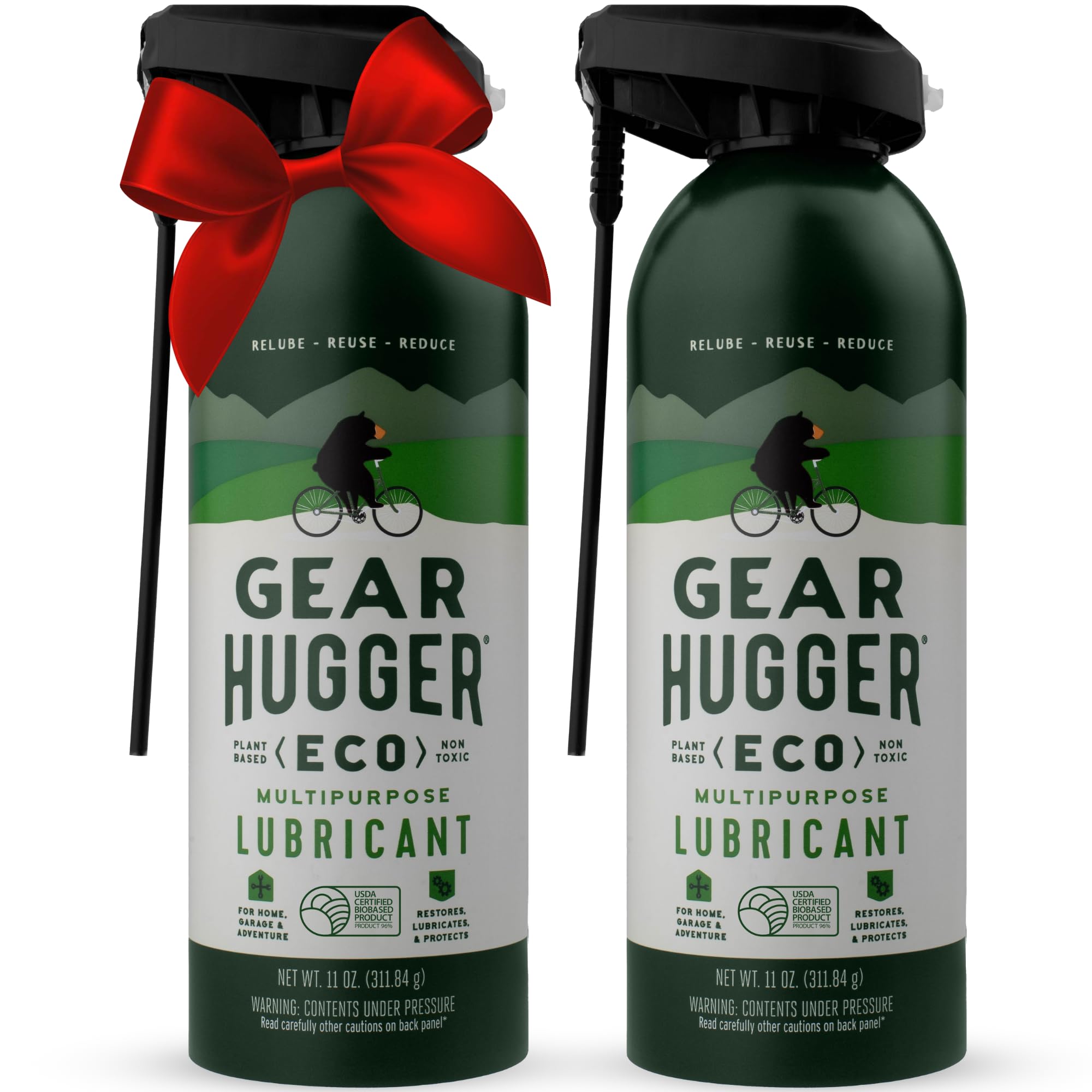 Gear Hugger Multipurpose Lubricant - Eco-Friendly (11 oz, Pack of 1), Rust Remover - Garage Door Lubricant Spray, Door Hinge Lubricant & Lock Lubricant - Plant-Based, No Petroleum, No PTFE