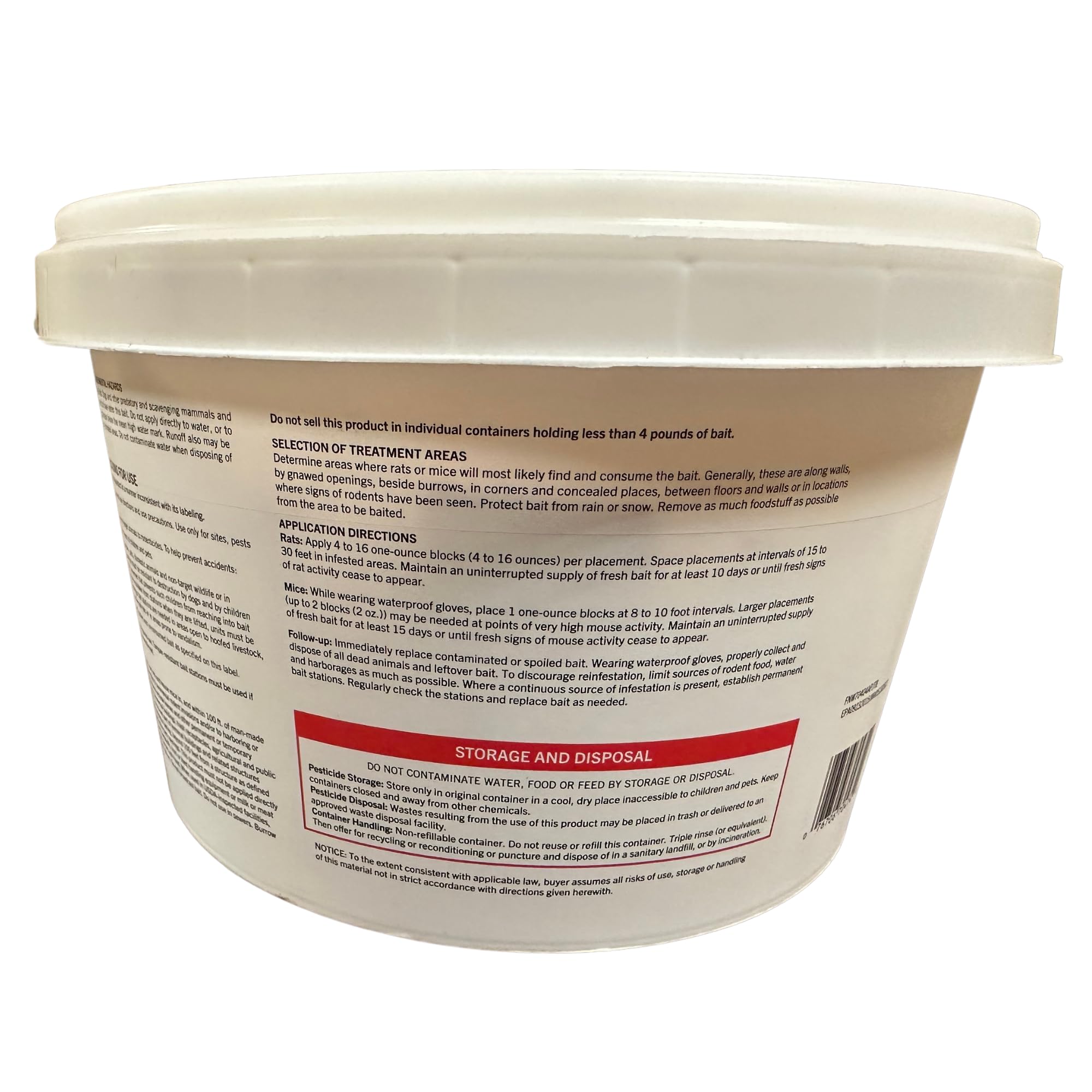 Bait Block Apple Flavor Rodenticide – 4 lb. Pail – Effective Rodent Control Bait Blocks – Long-Lasting and Easy to Use