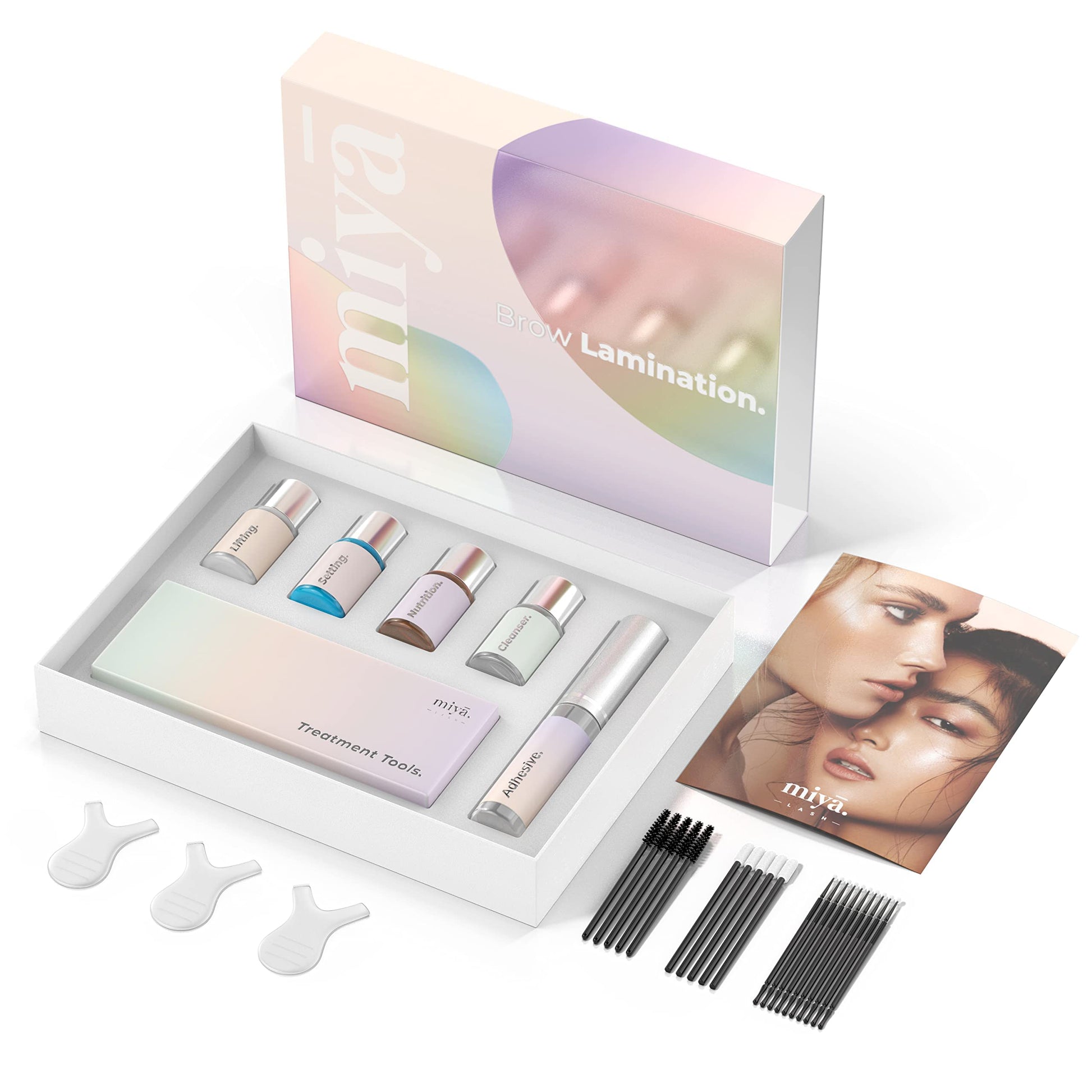 MIYA LASH Brow Lamination Kit | Professional Eyebrow Lamination with Keratin | DIY Brow Lift Kit | Fuller, Thicker Brows for 6 weeks | Includes Easy to Use Instruction, Treatment Tools & Brushes