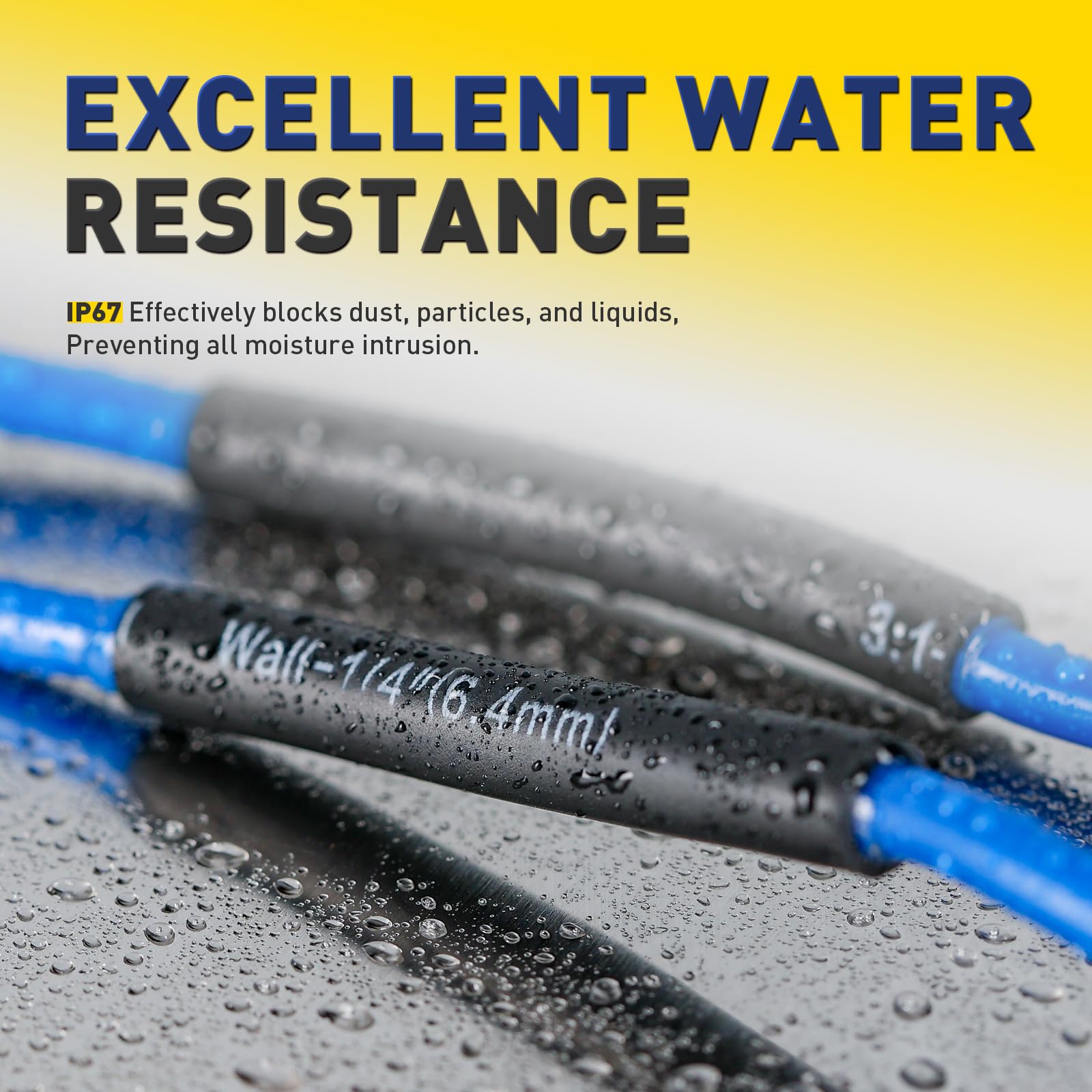haisstronica 3:1 Heat Shrink Tubing Kit, Adhesive Lined Marine Resistant Grade Shrink Wrap - 1.75"length 6 Size Perfect for Home and Industrial, 1/8"-3/4" 220PCS - Black, Red
