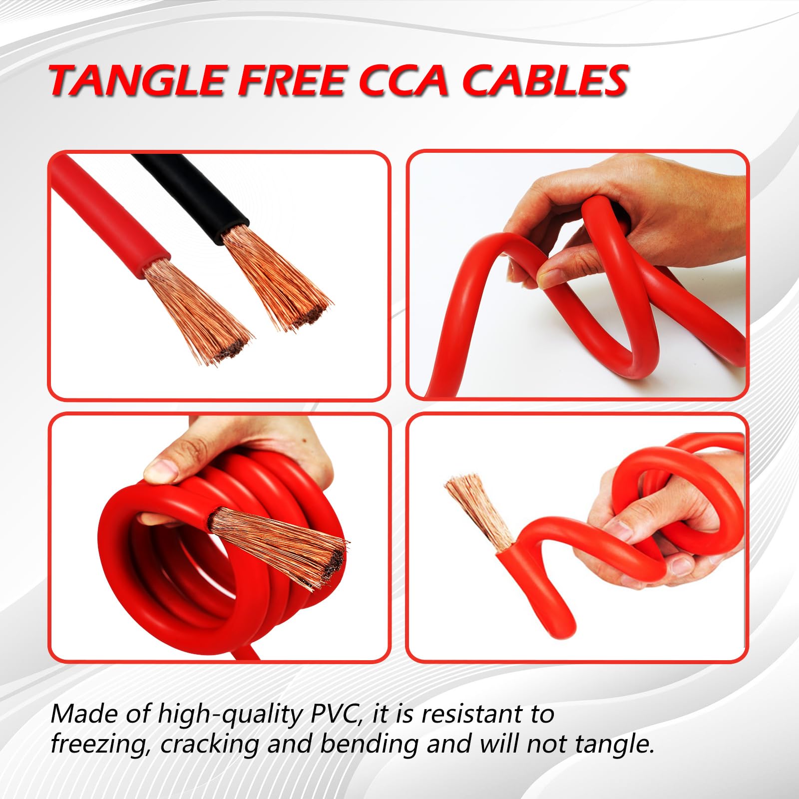 NOONE Jumper Cables for Car Battery, Heavy Duty Automotive Booster Cables for Jump Starting Dead or Weak Batteries (10-Feet (10-Gauge)