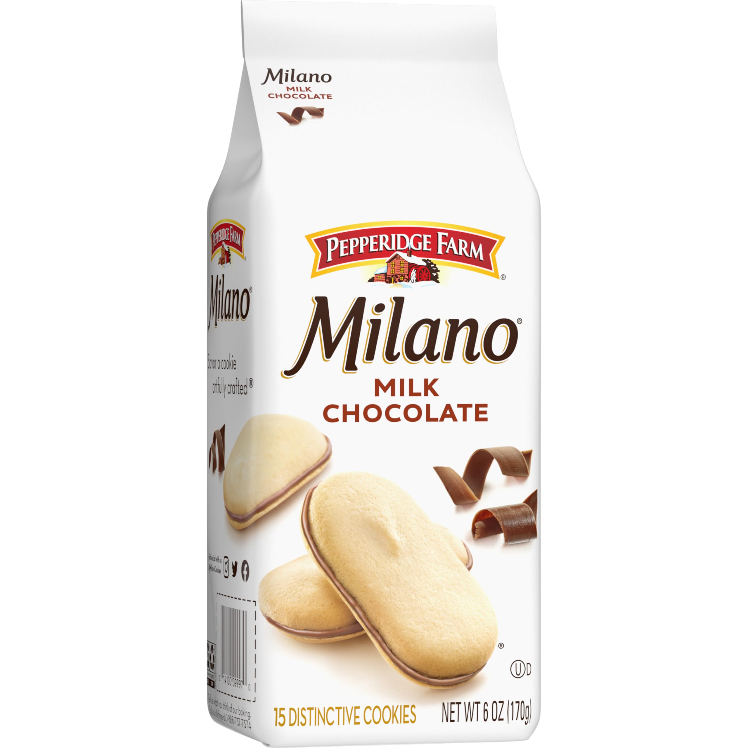 Pepperidge Farm Milano Milk Chocolate Cookies, 6 OZ Bag (15 Cookies)