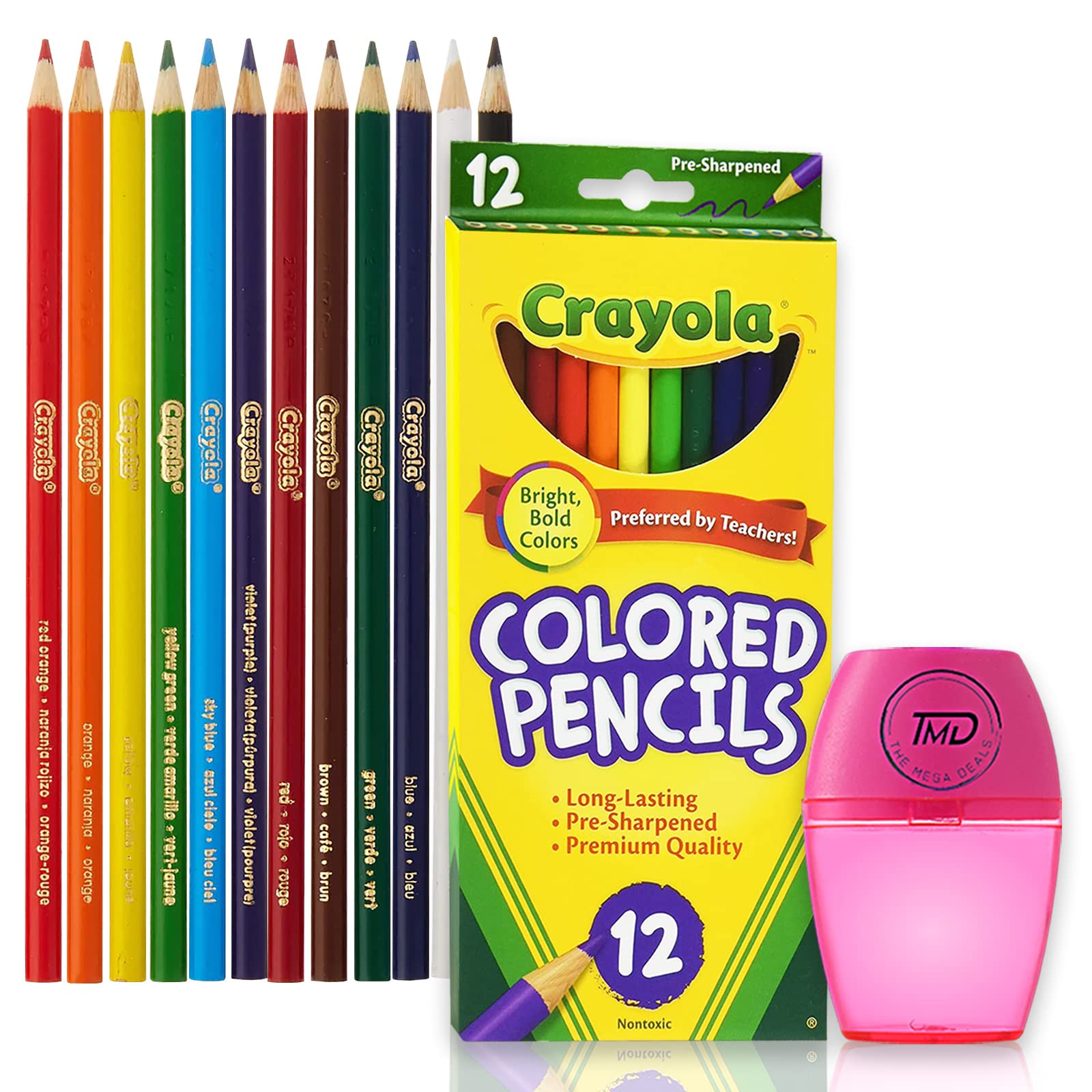 Mega Deals Buntstifte für Erwachsene, 12 leuchtende und weiche Farbstifte für Erwachsene Malbücher, ungiftiges Buntstift-Set mit Anspitzer, Künstlerbedarf für Jugendliche und Erwachsene (Geschenkpackung)