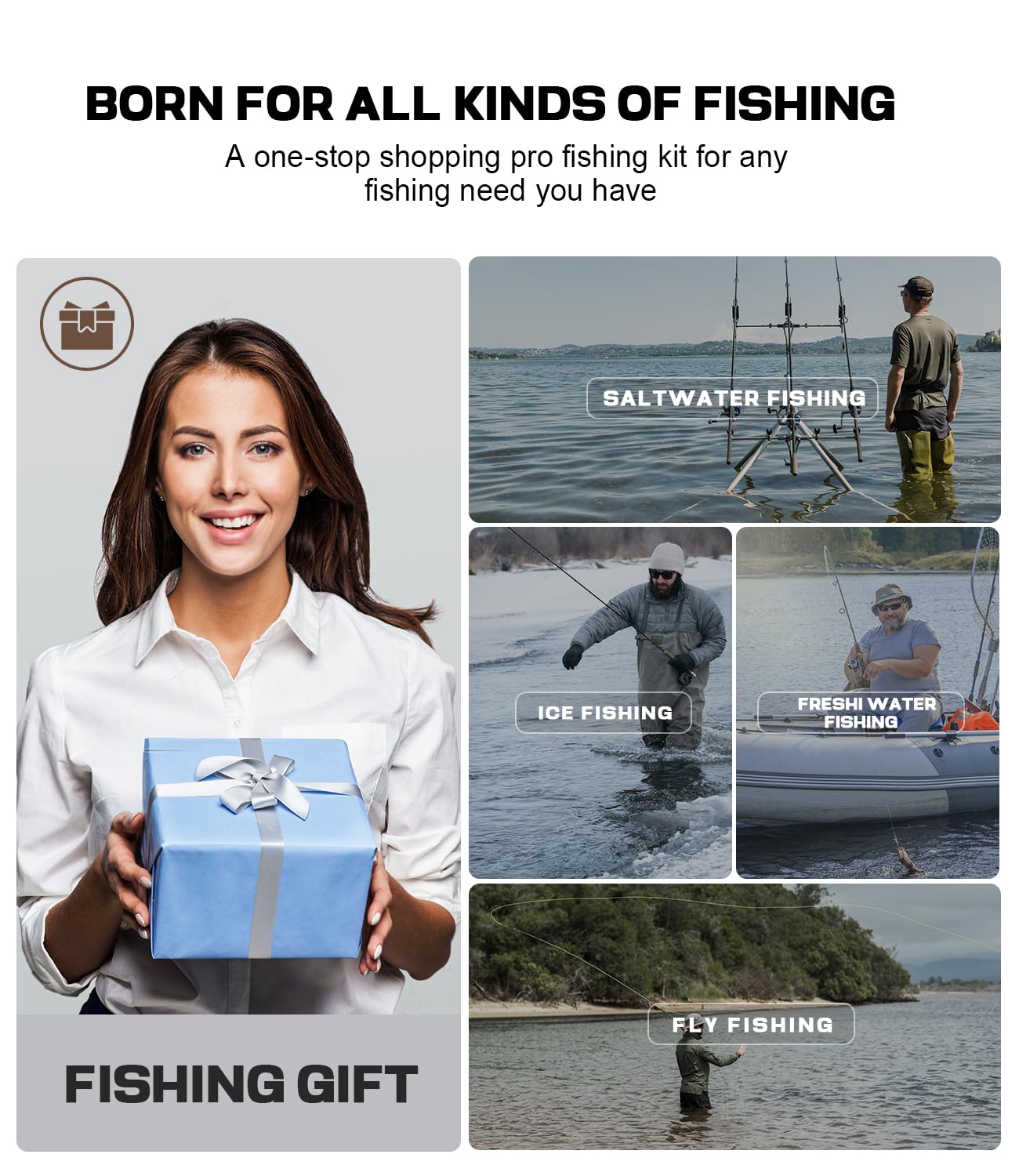 Sidomma Pro Fishing Gear and Equipment Tools Accessories Kit with Fishing Pliers Fillet Knife Scissors Fish Lip Gripper Fish Ruler Fishing Gifts for Men Saltwater Fishing Fly Fishing Ice Fishing