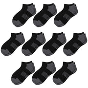 Comfoex 10 Pairs Boys Socks Low Cut Ankle Socks For Kids 8-10 4-6 6-8 Years Old Short Athletic Socks With Cushioned Sole