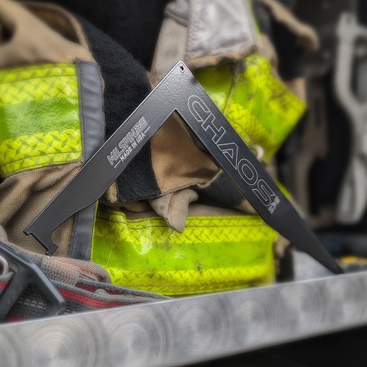 Milspin CHAOS Bar Firefighter Tool | Access Doors Easily | Fire Pick | Swipe Tool | Leverage Tool | Veteran Made in the USA