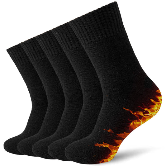 VoJoPi 5 Pairs Wool Socks Mens Thick Thermal Winter Socks for Men Warm Hiking Socks Super Soft Cozy Boot Socks