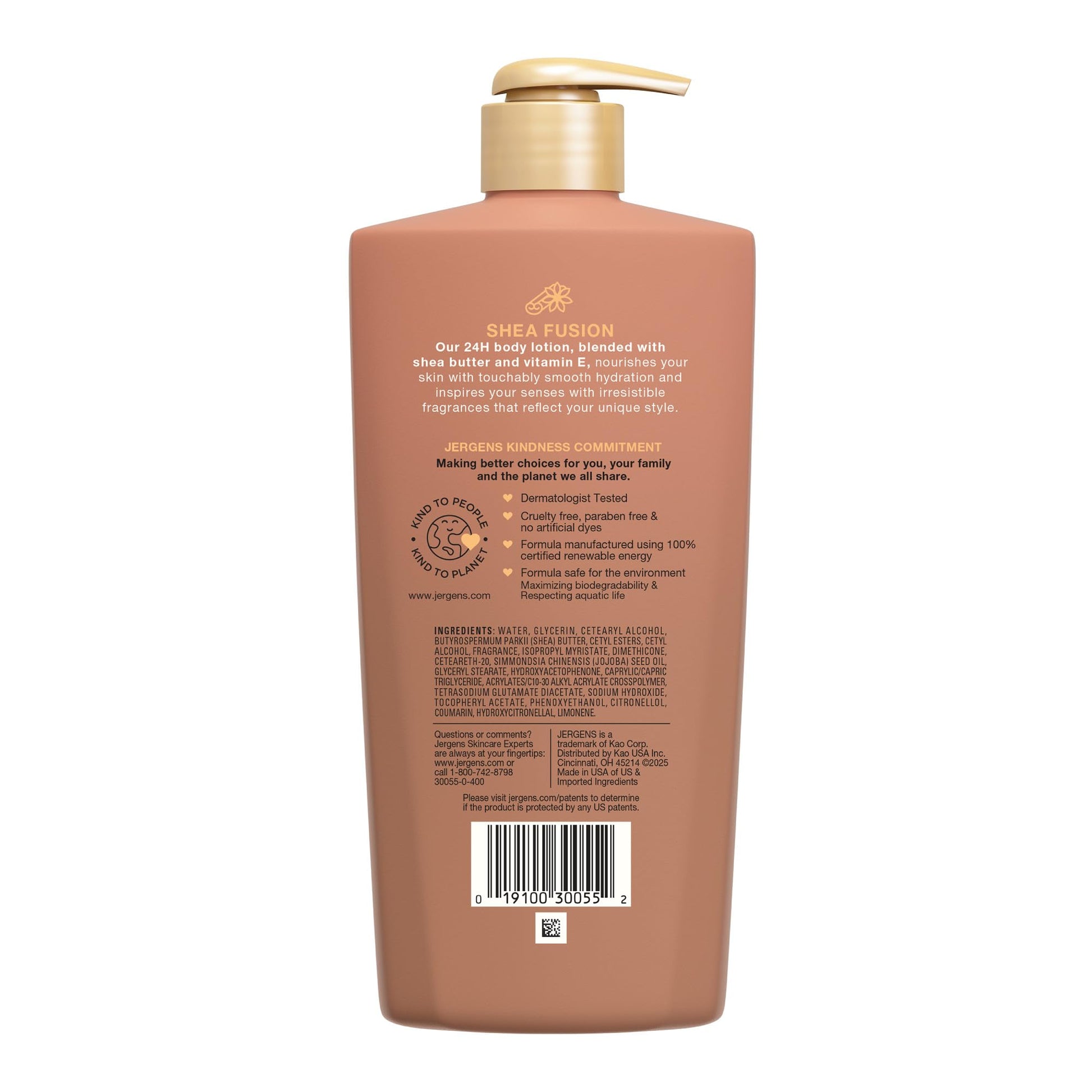 Jergens Shea Fusion Warm Amber Body Lotion, Moisturizer with Shea Butter & Vitamin E, 14 Fl Oz