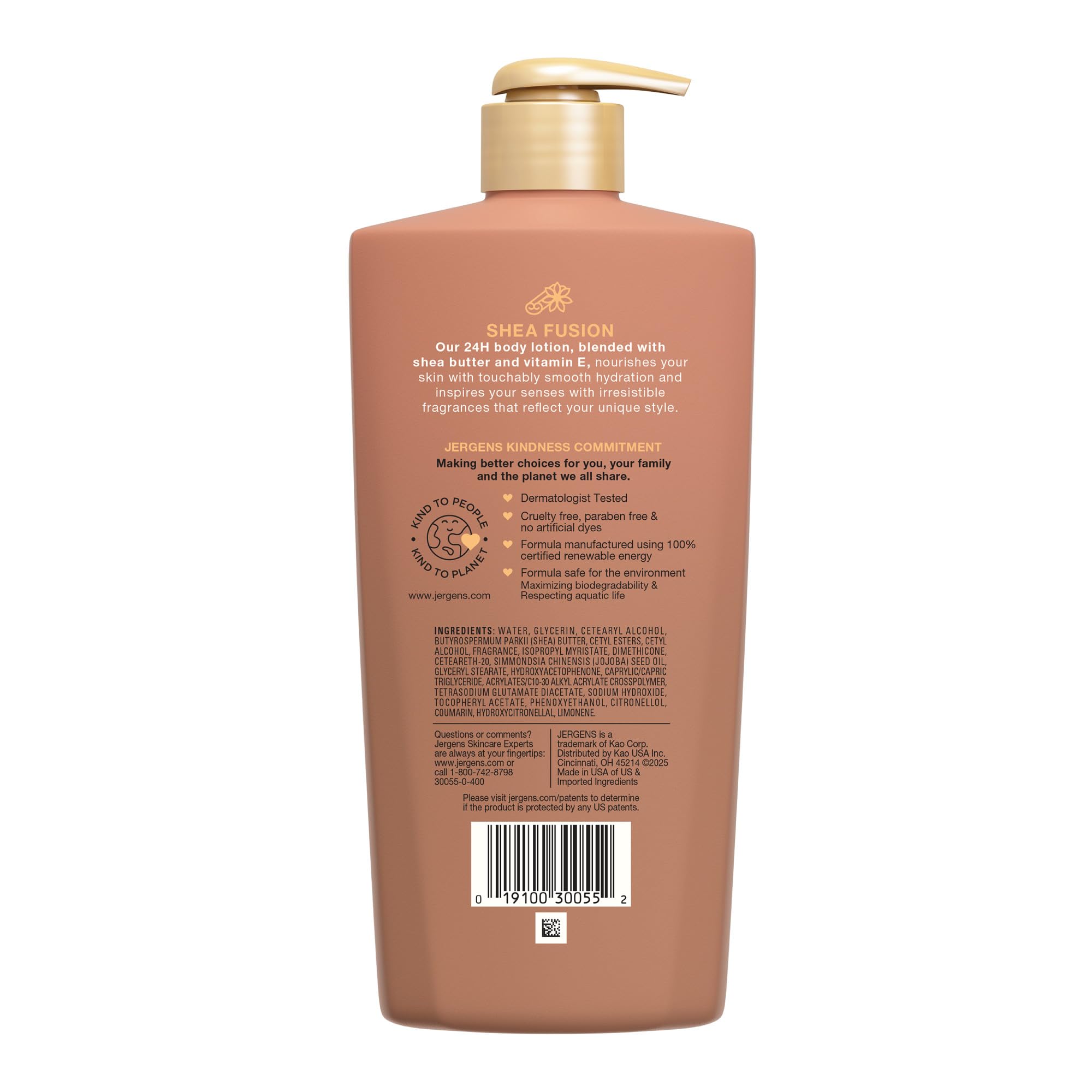 Jergens Shea Fusion Warm Amber Body Lotion, Moisturizer with Shea Butter & Vitamin E, 14 Fl Oz