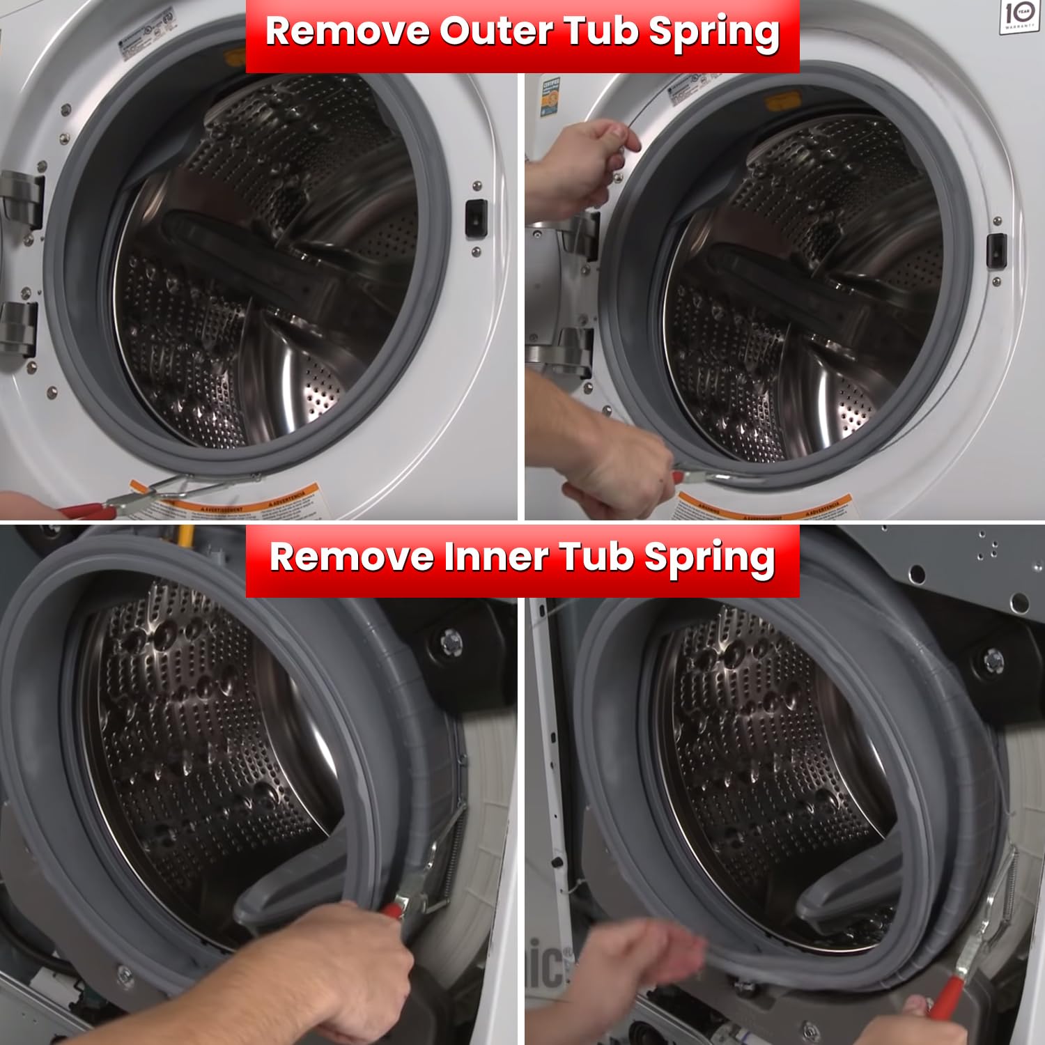 383EER4004A/383EER4001A Washing Machine Inner/Outer Spring Expansion Tool Washer Door Boot Seal Clamp Ring Removal Tool For 4986ER0004F/B/G, LG, Samsung, Kenmore, Whirlpool