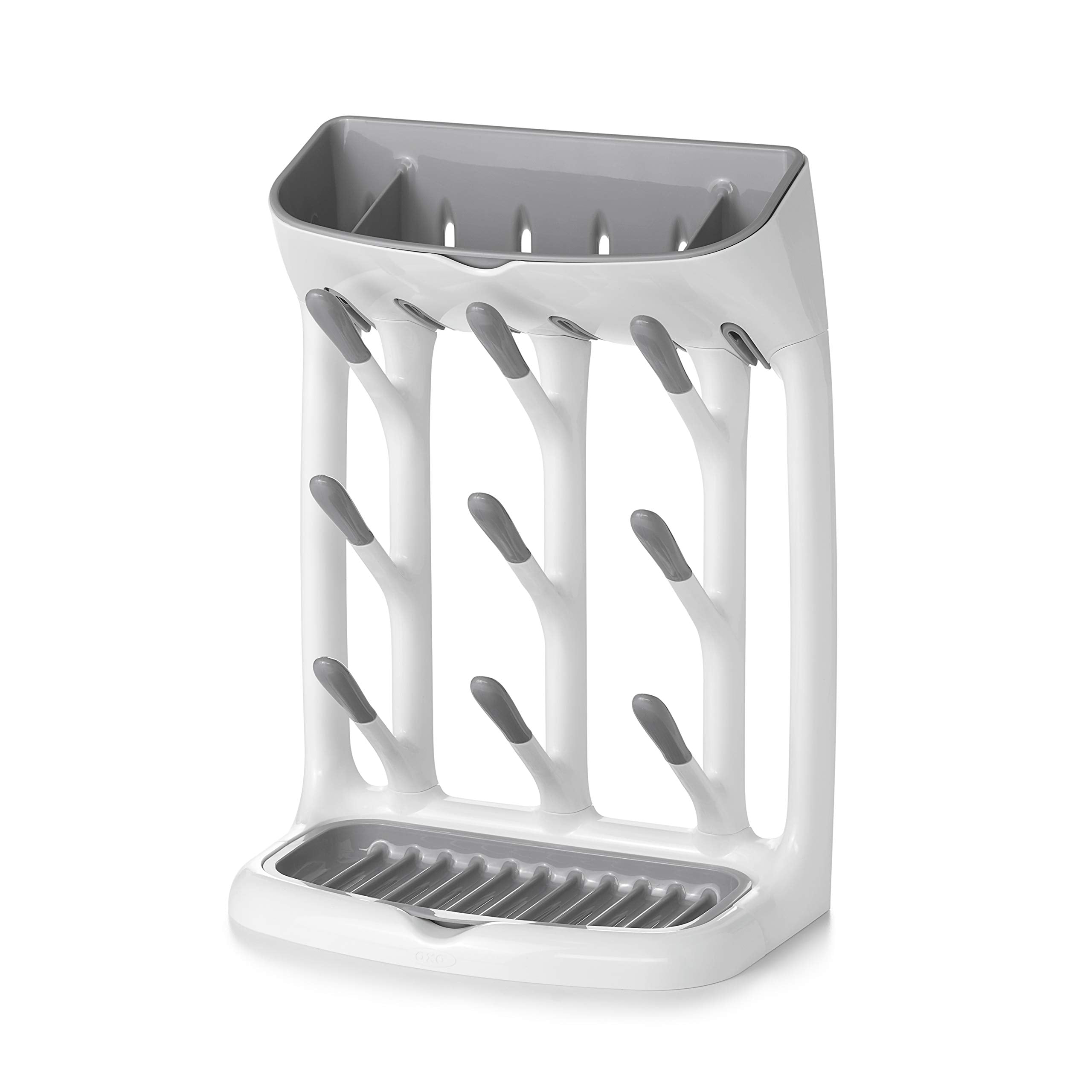 OXO Tot Space-Saving Bottle Drying Rack, Baby Bottle Organizer for Countertop