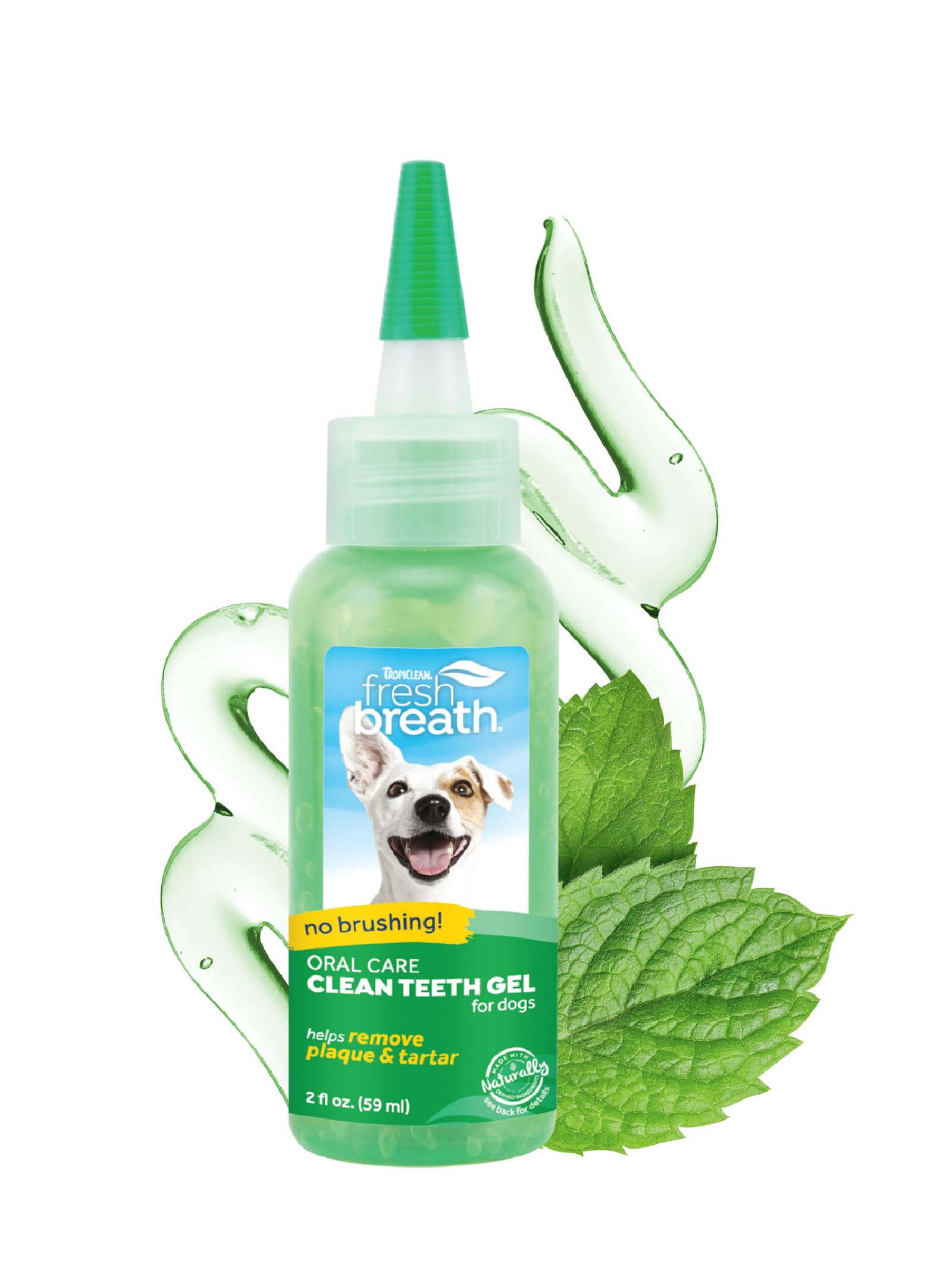 TropiClean No Brushing Gel | No more Dog Toothpaste and Toothbrush | Breath Gel for Dogs | Dental Gel Plaque Remover | Made in the USA | 4 oz.
