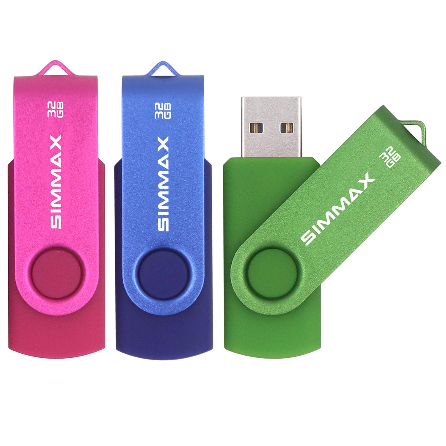 SIMMAX 32GB Memory Stick USB 2.0 Flash Drives Swivel Thumb Drive Pen Drive (32GB Purple)