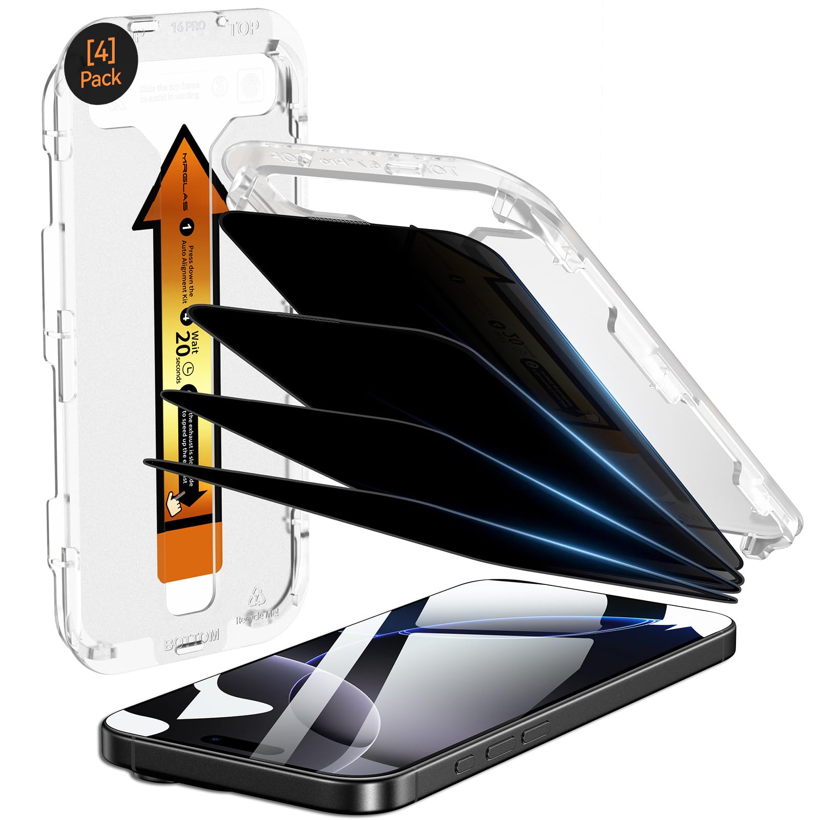 MRGLAS Privacy Screen Protector Compatible with iPhone 12 Pro Max 6.7 with Camera Lens Protector 9H Tempered Glass [Auto Alignment Kit][10X Military Shockproof] Diamonds HD Film[Anti-Spy]