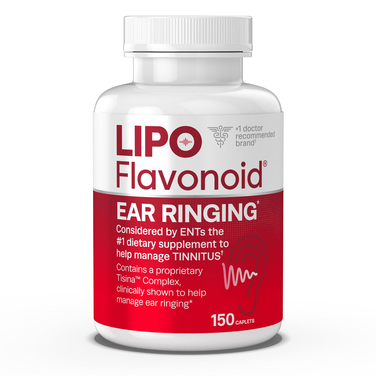 Lipo-Flavonoid Plus لتخفيف طنين الأذن - يوصي به الأطباء لطنين الأذن - مركب بيوفلافونويد الليمون المثبت سريريًا مع الفيتامينات C وB1 وB2 وB6 وB12 والكالسيوم - 150 كبسولة