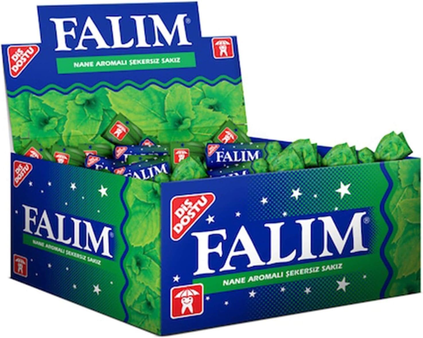Falim Sugarless Plain Gum Individually Wrapped, Mint Flavored, 100 Piece