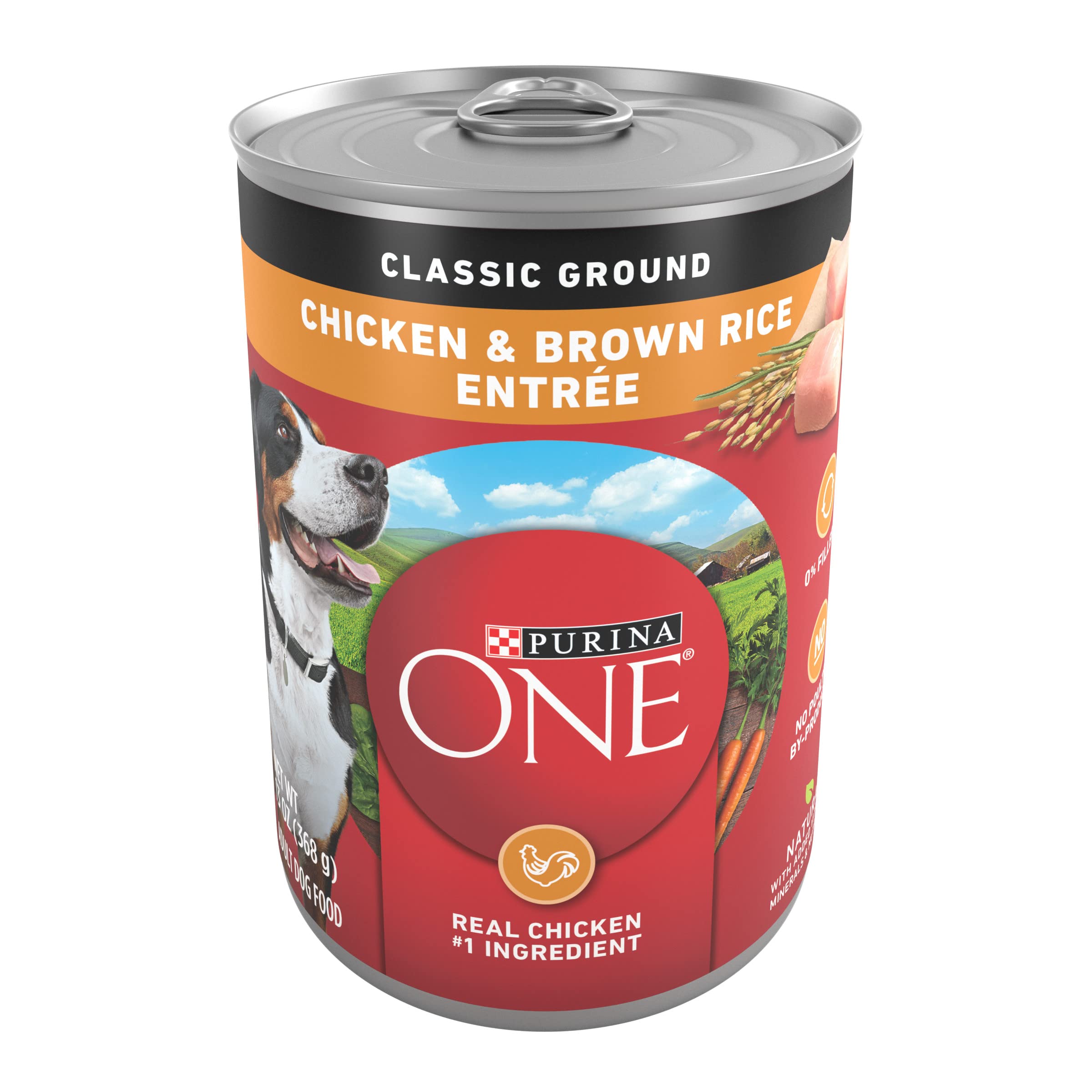 Purina ONE Classic Ground Beef and Brown Rice Entree Adult Wet Dog Food - (Pack of 12) 13 oz. Cans