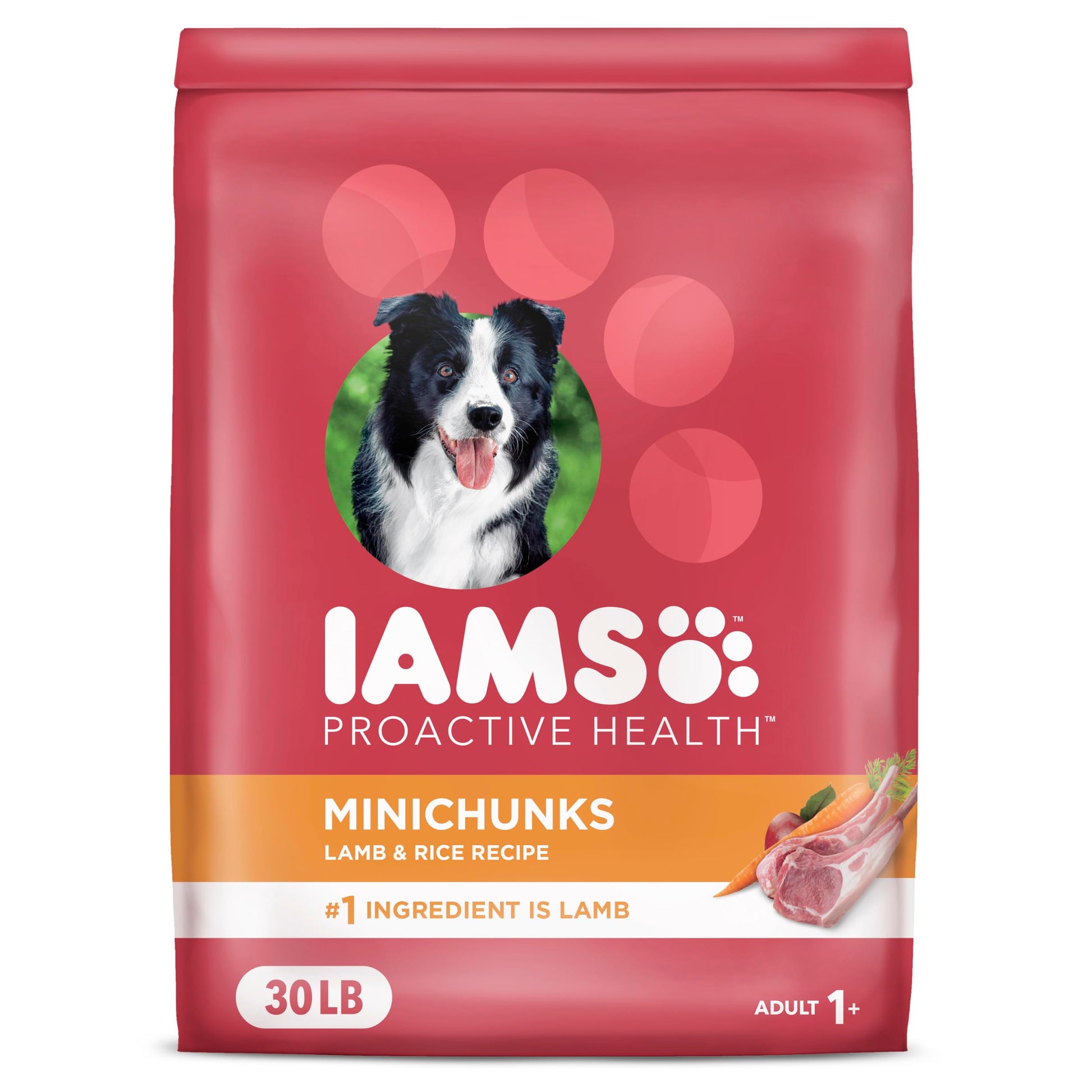 IAMS Proactive Health Minichunks Adult Dry Dog Food with Lamb & Rice, 30 lb. Bag