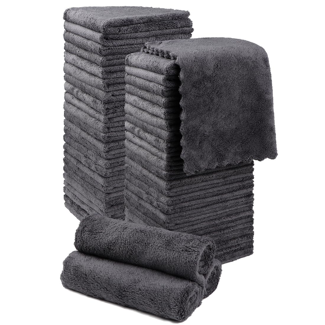 Orighty Bath Towels Pack of 2(27'' x 54'') - Soft Feel, Highly Absorbent, Quick Drying Microfiber for Body, Sport, Yoga, SPA, Fitness - Grey