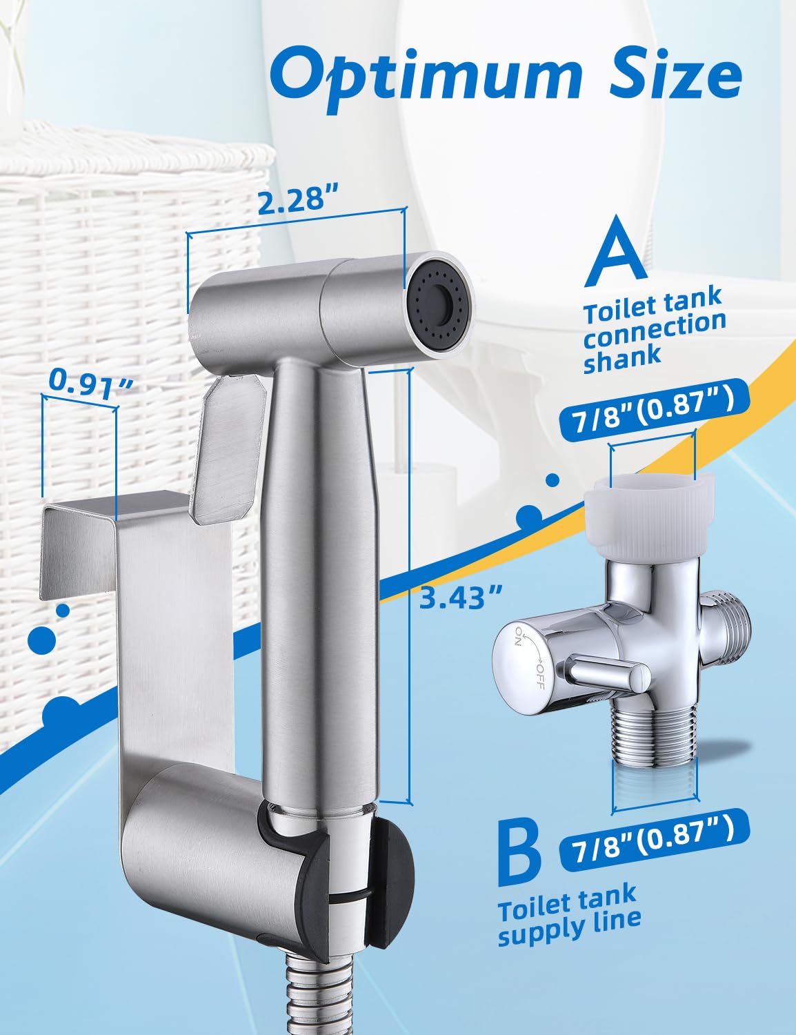 BRITULIF Handheld Bidet Sprayer for Toilet, Jet Sprayer for Toilet Muslim Shower, Adjustable Cloth Diaper Sprayer Bidets for Attachment Toilet with Bidet Hose for Feminine Wash