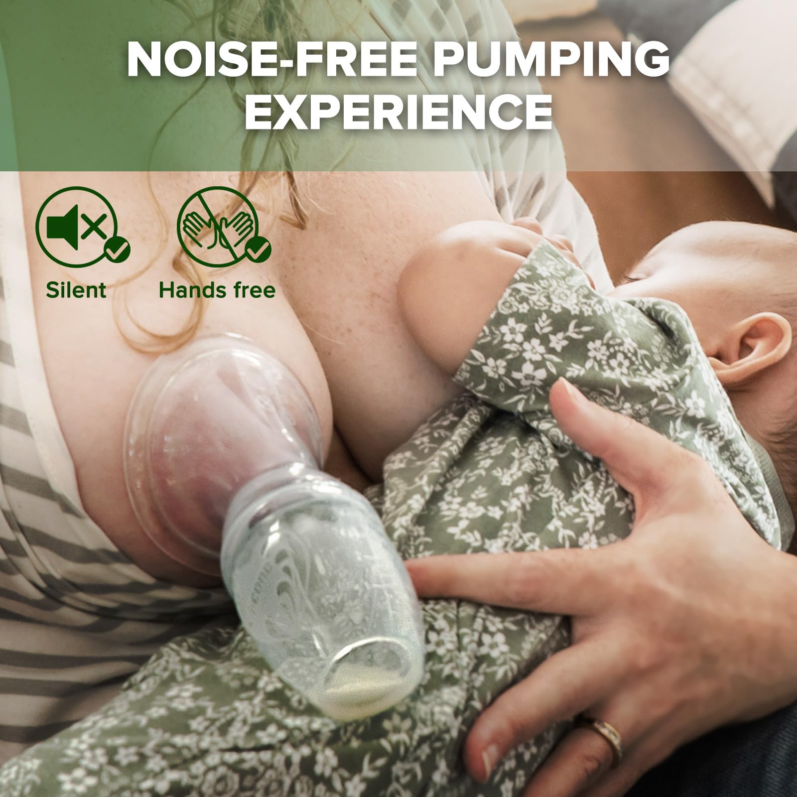 haakaa Manual Breast Pump for Breastfeeding, Silicone, Clear 4oz/100ml