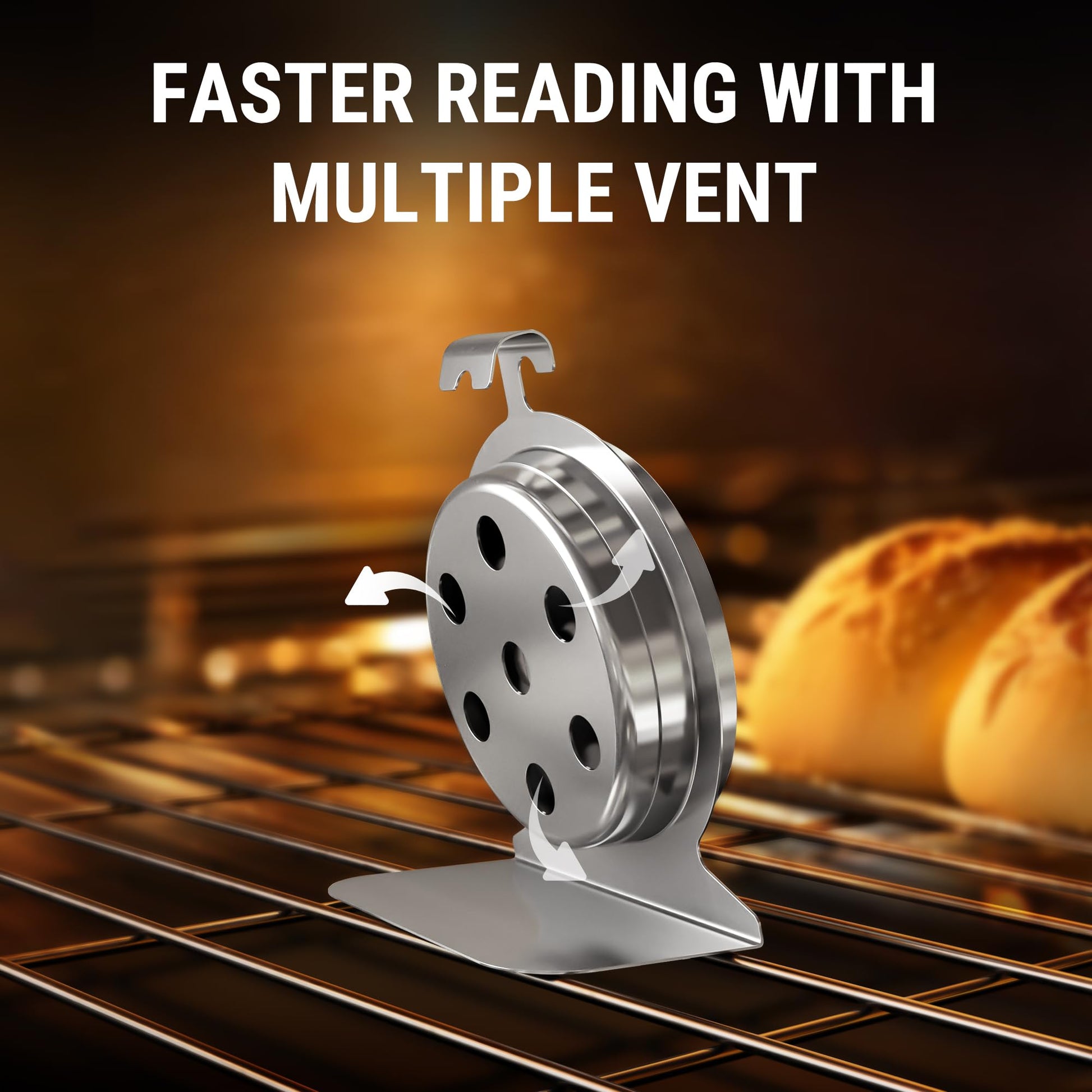 ThermoPro 2-Pack Oven Thermometer for Gas Oven, 50-300°C/100-600°F Smoker Temperature Gauge with 431 Stainless Steel, Analog Instant Read Cooking Thermometer