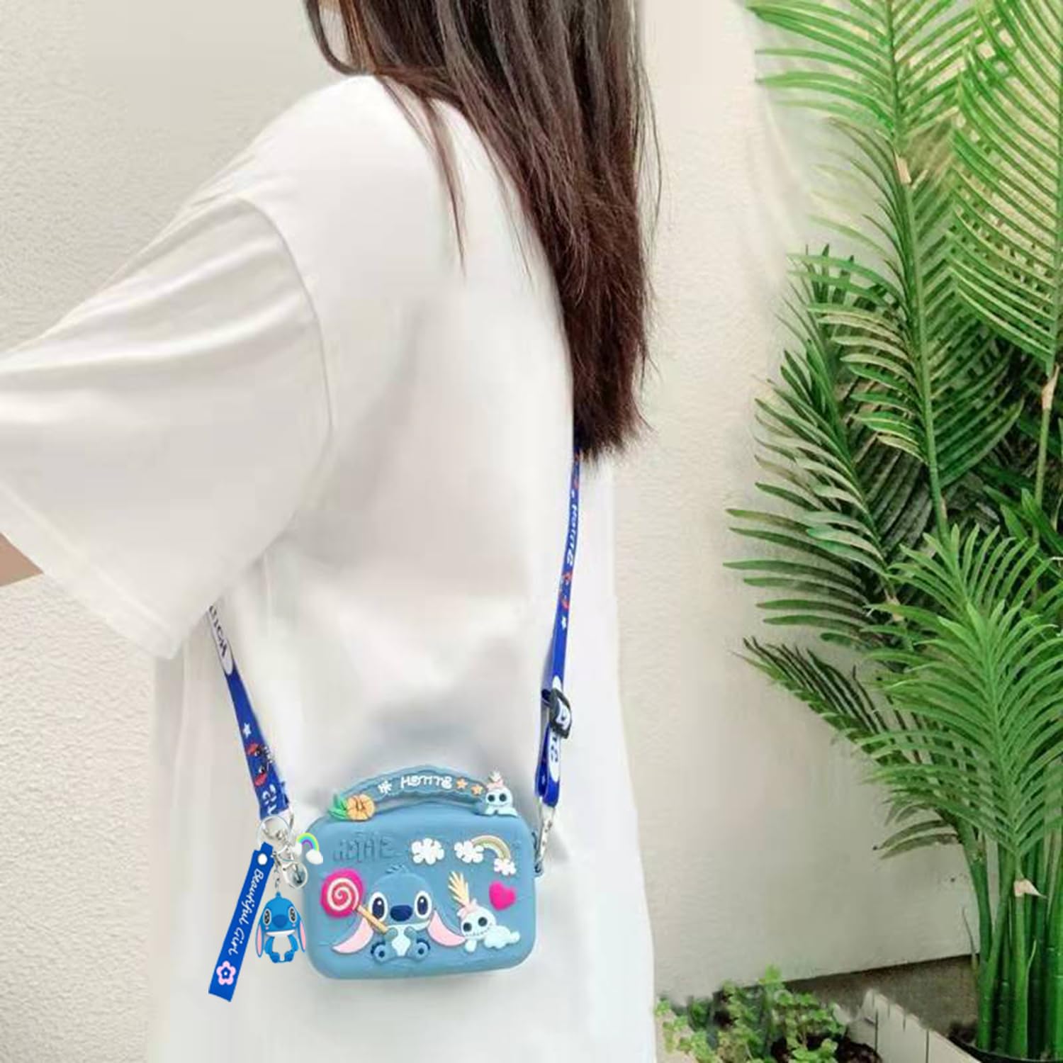 MOBRWUVS Crossbody bag with Adjustable Shoulder Strap, Handbag with Zipper, Badge Wallet with Lanyard, Wallet Purse Shoulder Bag Coin Pouch Accessories Money Bag for Girls