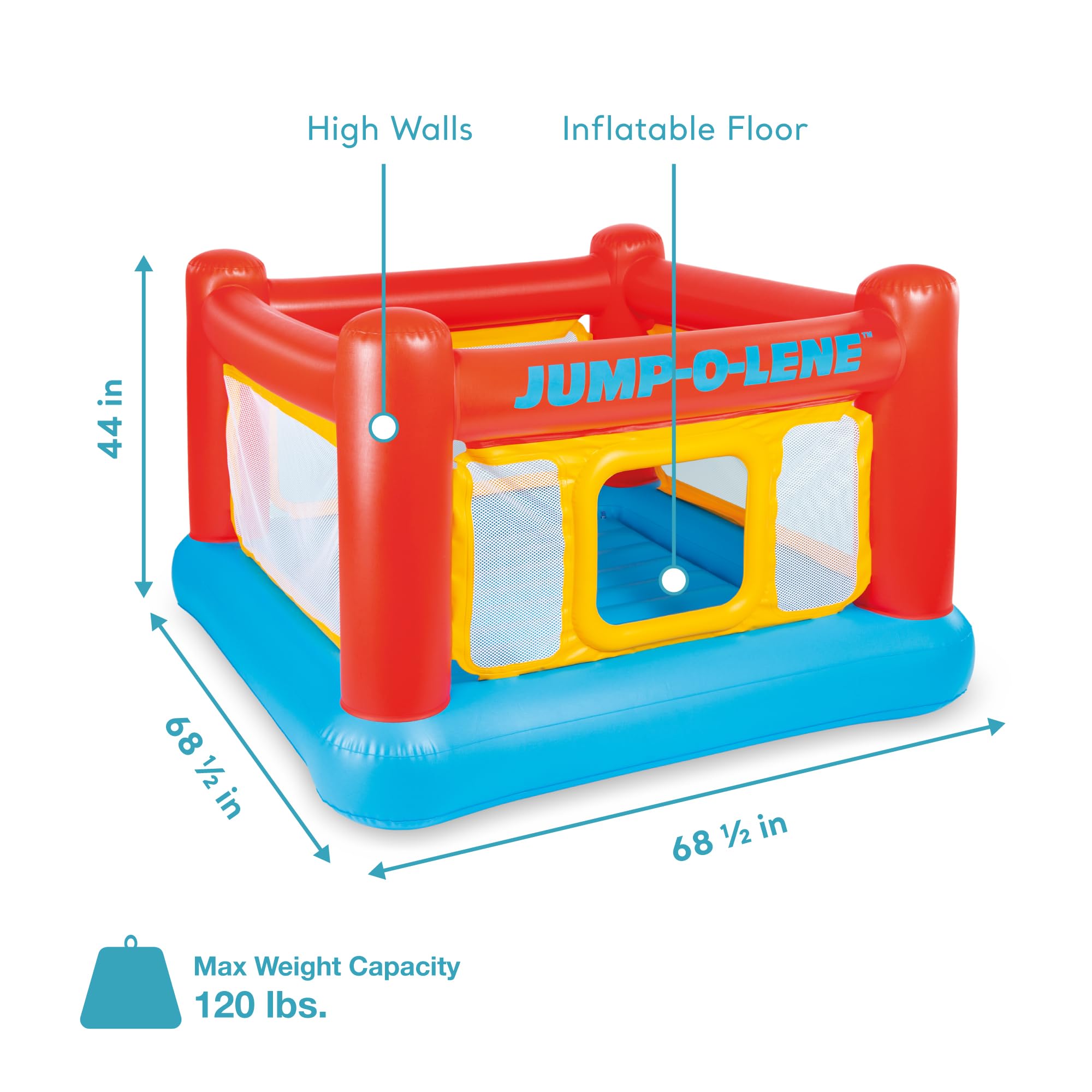 Intex Inflatable Jump-O-Lene Playhouse Trampoline Bounce House for Kids Ages 3-6
