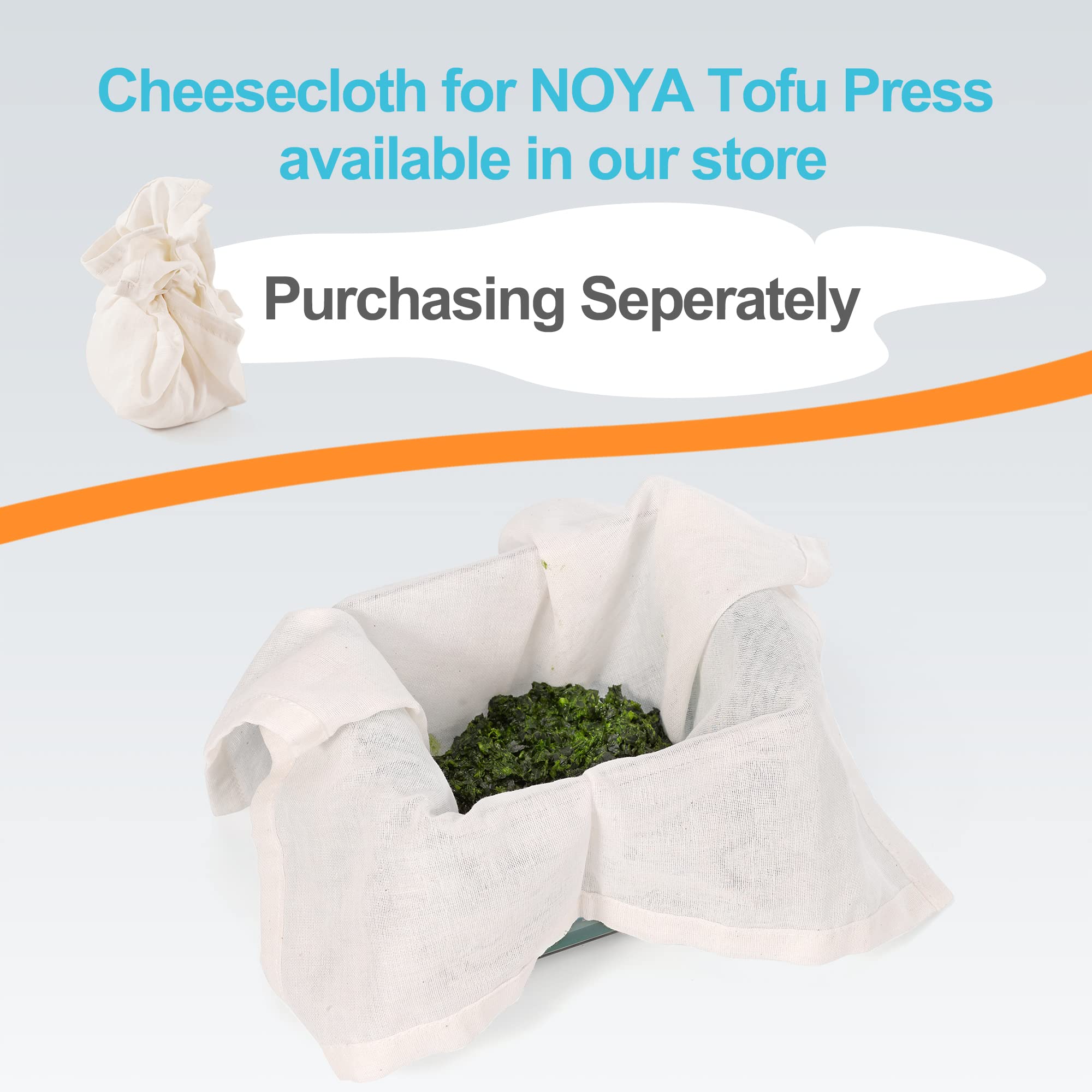 NOYA Adjustable Tofu Press - Vegan Tofu Press to Speed up Removing Water from Silken, Firm, and Extra Firm Tofu in 10-30mins without Crack - BPA Free