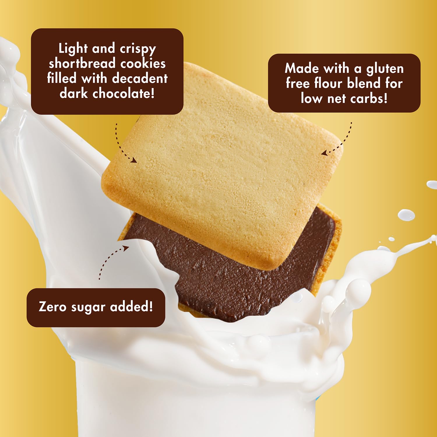 ChocZero Chocolate Cookies, Dark Chocolate Jolies, Gluten Free, No Added Sugar, 20 Crispy Chocolate Filled Keto Cookies Per Box, 8 Ounce (Pack of 1)