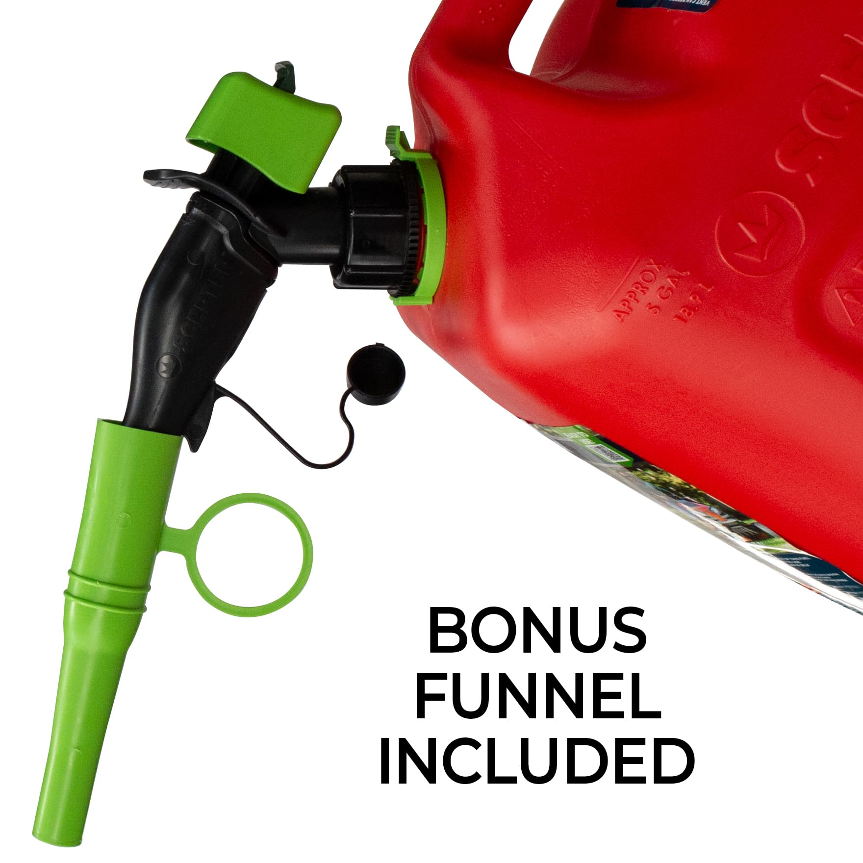 Scepter FSCG552 Fuel Container with Spill Proof SmartControl Spout with Bonus Spout Extender, Rear Handle Red Gas Can, 5 Gallon