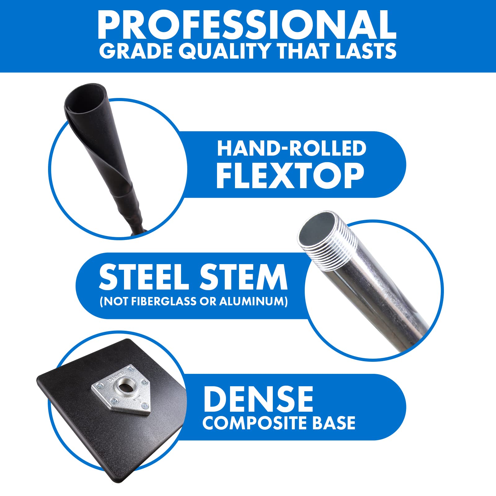 Tanner Tee The Original Batting Tee – Adjustable Pro Hitting Tee for Baseball & Softball, Steel Shaft, Composite Base, Hand-Rolled Rubber Top, 26"-43" Height