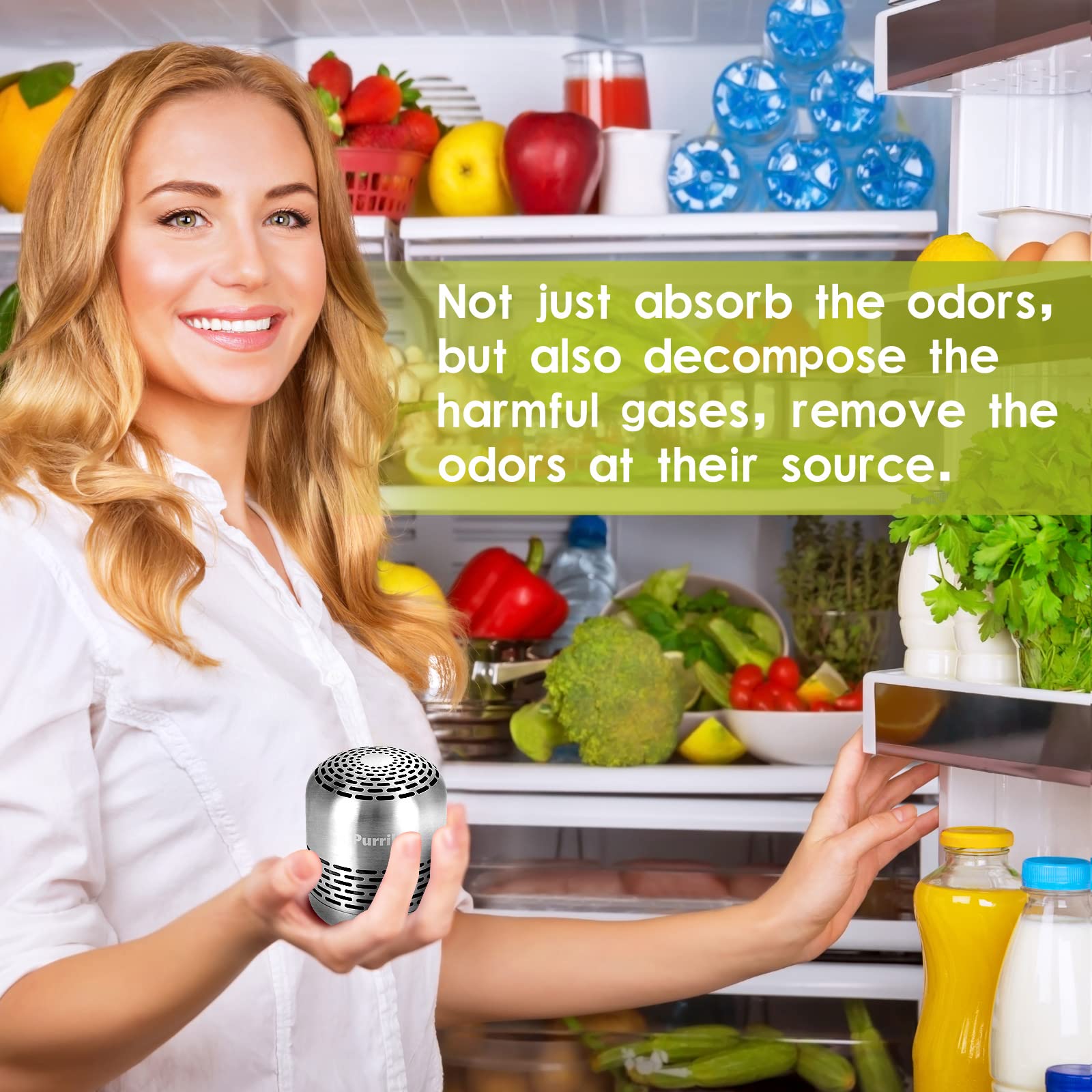 Purriko Refrigerator Deodorizer,Lasts for 10 Years,Refrigerator Odor Eliminator,Fridge Deodorizer,More Effective Than Baking Soda Bamboo Air Purifying Bags