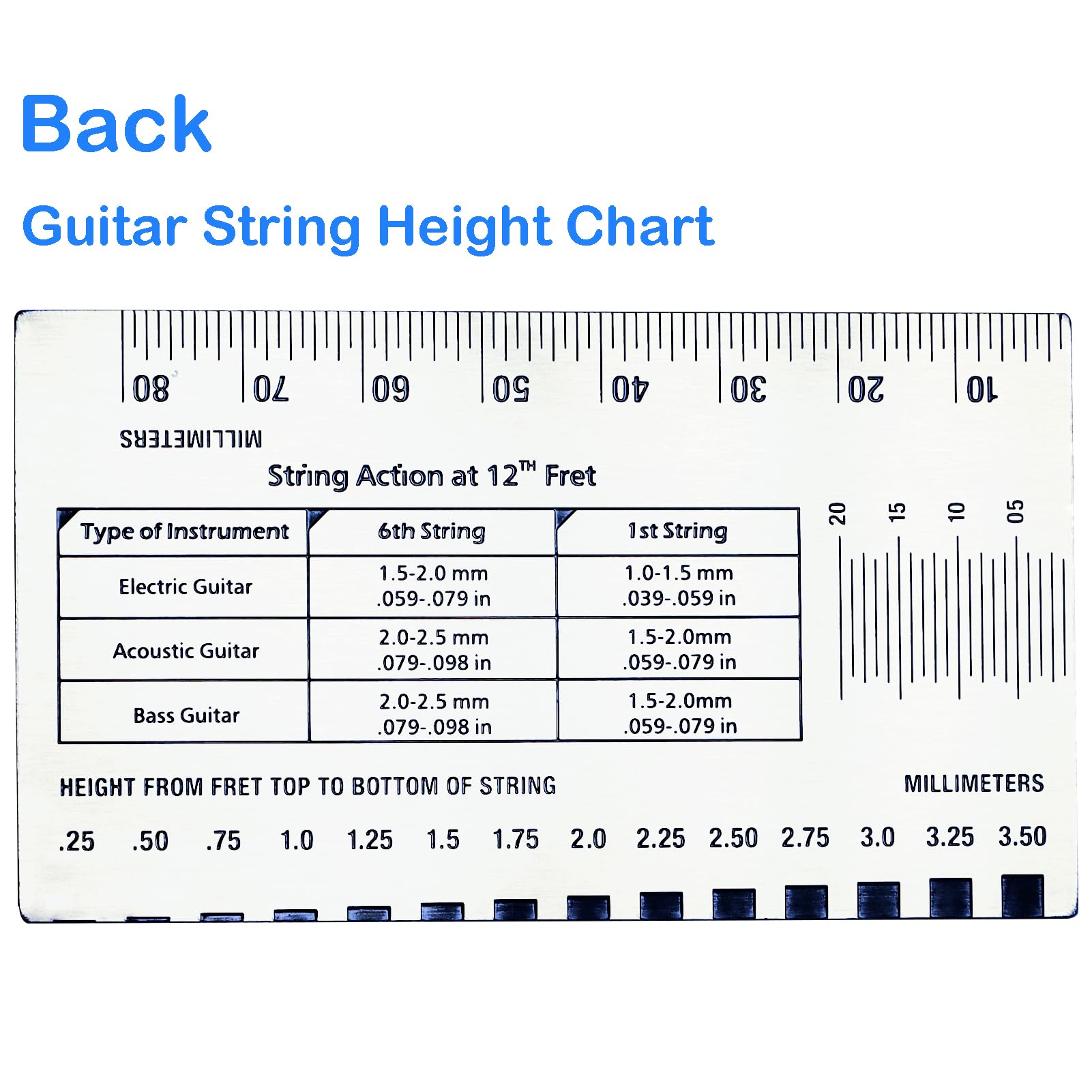 Guitar Action Gauge Ruler, String Height Gauge for Guitar
