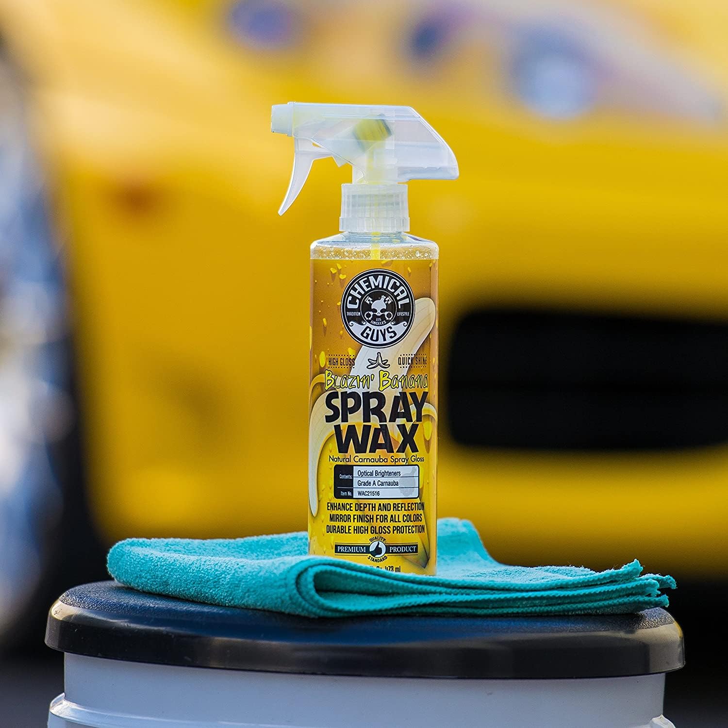 Chemical Guys WAC21516 Blazin' Banana Spray Wax, Natural Carnauba Gloss, Safe for Cars, Trucks, SUVs, RVs & More, 16 fl oz