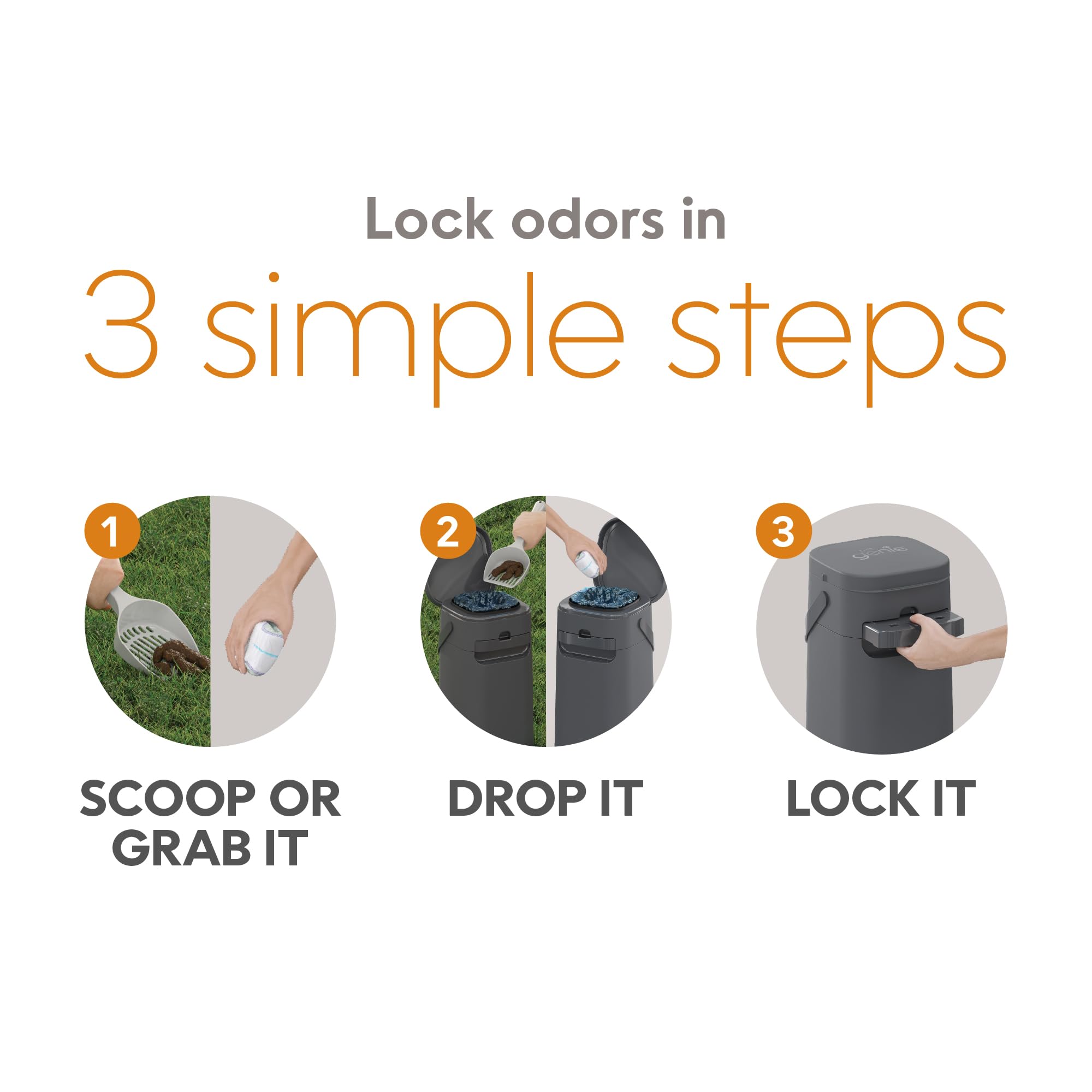 Pet Genie Pail | Dog Waste Disposal System for Outdoor and Indoor Odor Control | Dog Poop Trash can | Includes 1 Square Refill Bag That Lasts up to 2 Months