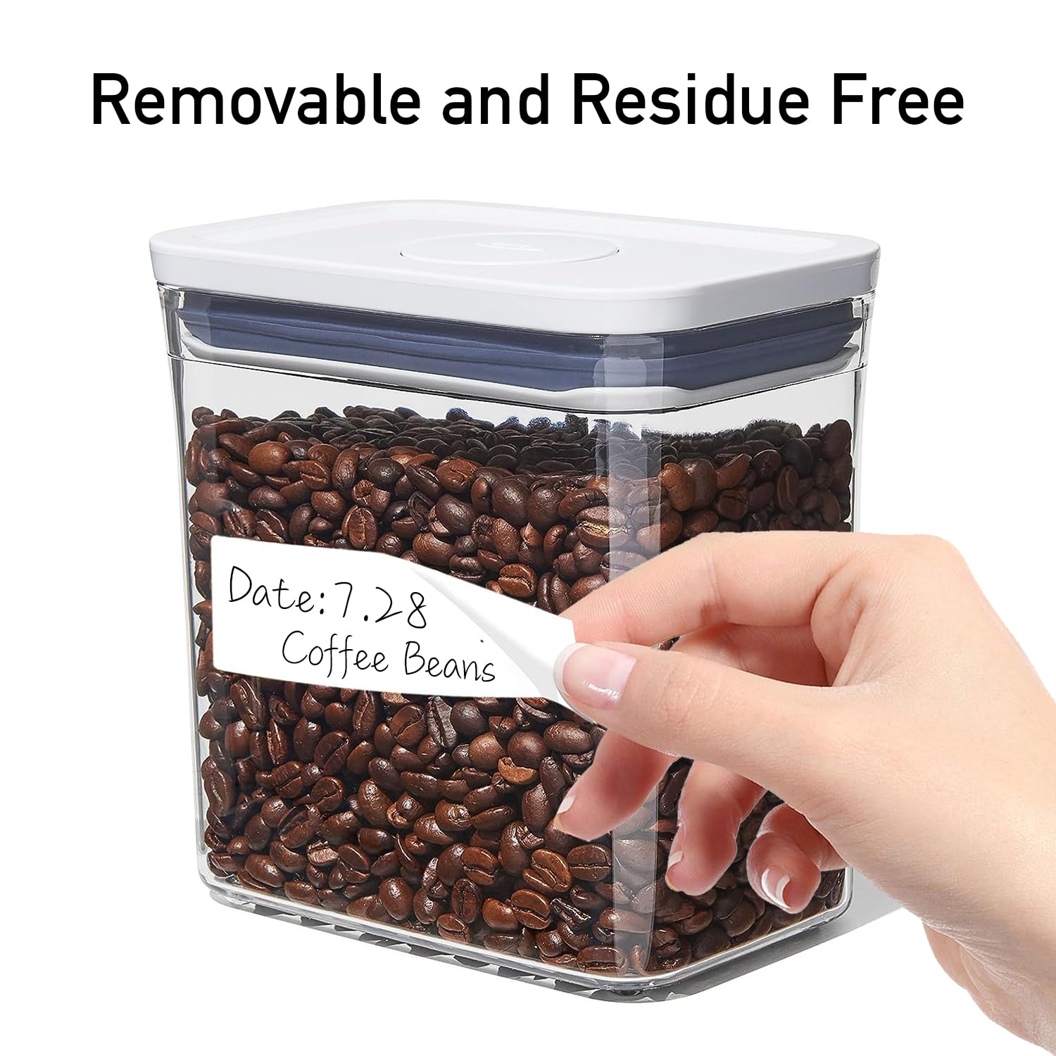 1000 Pcs Blank Removable Freezer Labels Water Oil Resistant for Food Containers Jars Pantry Organization (Each Measures 1” x 2”)