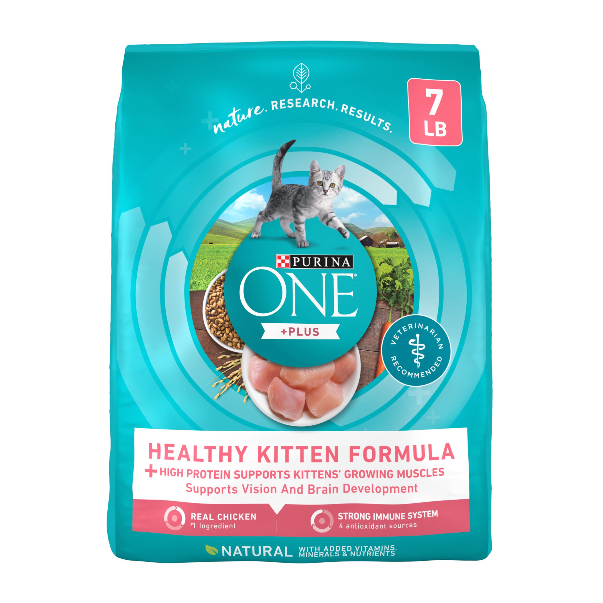 Purina ONE High Protein, Natural Dry Kitten Food, +Plus Healthy Kitten Formula - 7 lb. Bag