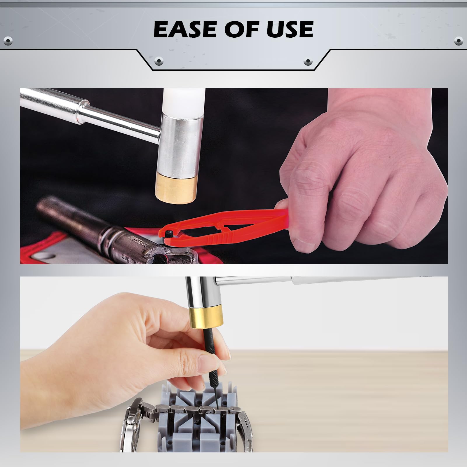 Premium Pin Punch Hammer Set: 25-Piece Punch Set and Hammer with Bench Block, Steel Roll Pin Punch Set, Pin Punches with Replaceable Face Hammer, Mechanical Repair Tool for Maintenance