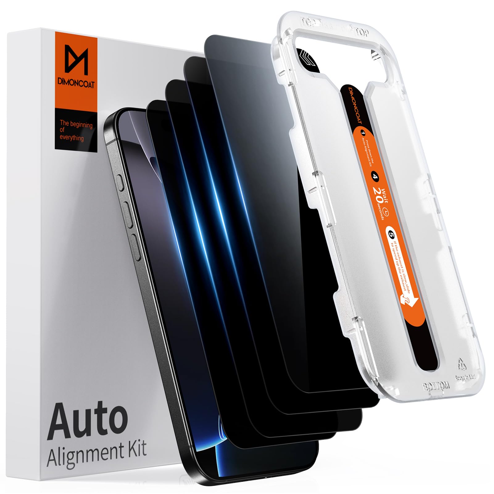 DIMONCOAT 4 Packs [Auto Alignment Kit] Screen Protector for iPhone 14 Pro Max 6.7'' with 2 Packs Camera Protector [10X Military Protection] Tempered Glass HD Film, Case Friendly