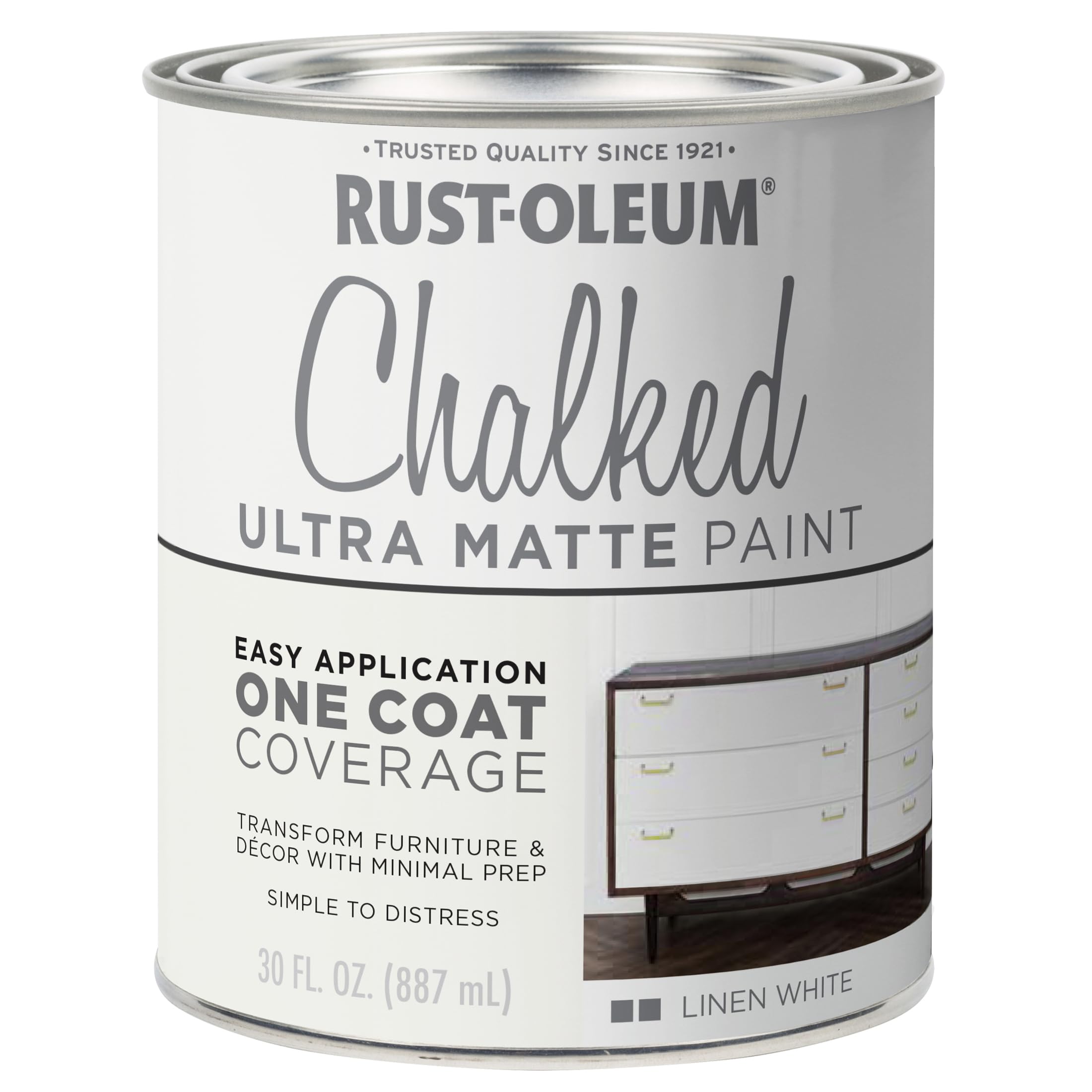 Rust-Oleum 1 qt Brands 285140 Linen White Chalked Ultra Matte Paint, 30 Fl Oz (Pack of 1)