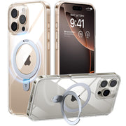 TORRAS Ultra Magnetic Ostand for iPhone 16 Pro Case [Fit for MagSafe] [Sturdy Stand & Ring Holder] Mil-Grade Shockproof Anti-Yellow Anti-Scratch Slim Protective Kickstand Case, Crystal Clear 6.3 inch