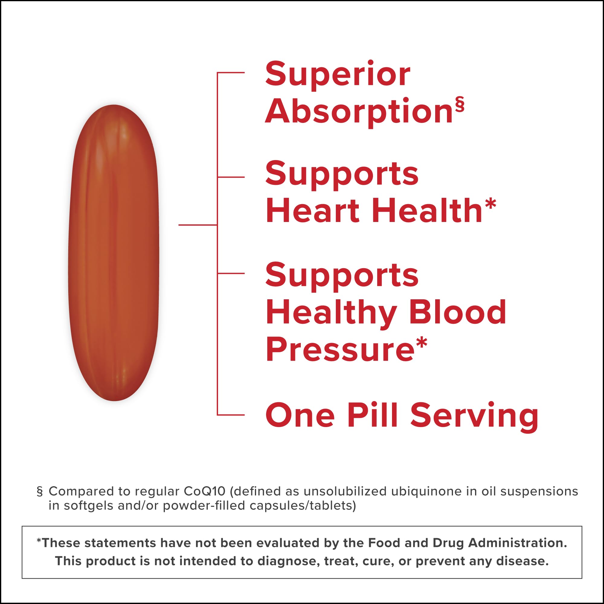 Qunol Mega Ubiquinol 100mg CoQ10, Superior Absorption, Patented Water and Fat Soluble Natural Supplement Form of Coenzyme Q10, Antioxidant for Heart Health, 100 Count Softgels