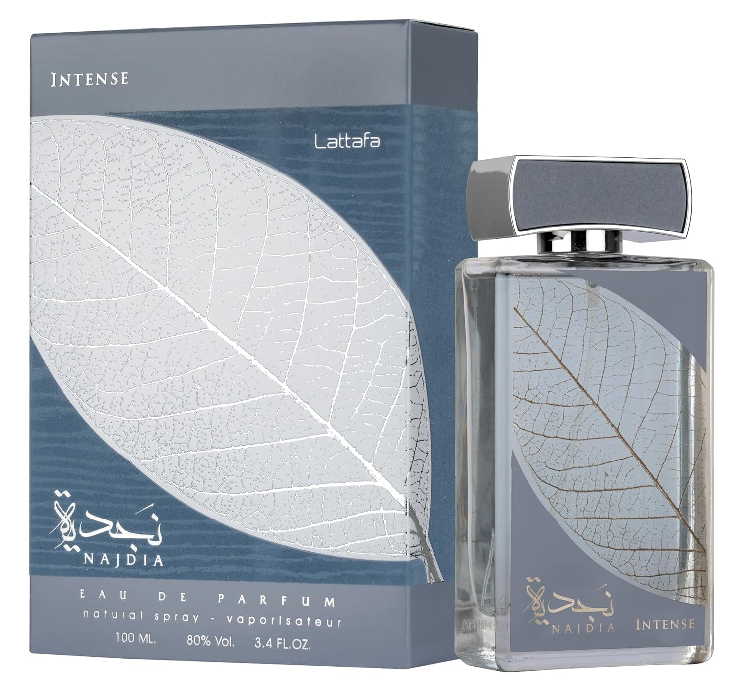 Lattafa Najdia Intense - Fresh, Marine, Woody - Eau de Parfum Spray Long-Lasting Fragrance for Men, 3.4 Ounce / 100 ml